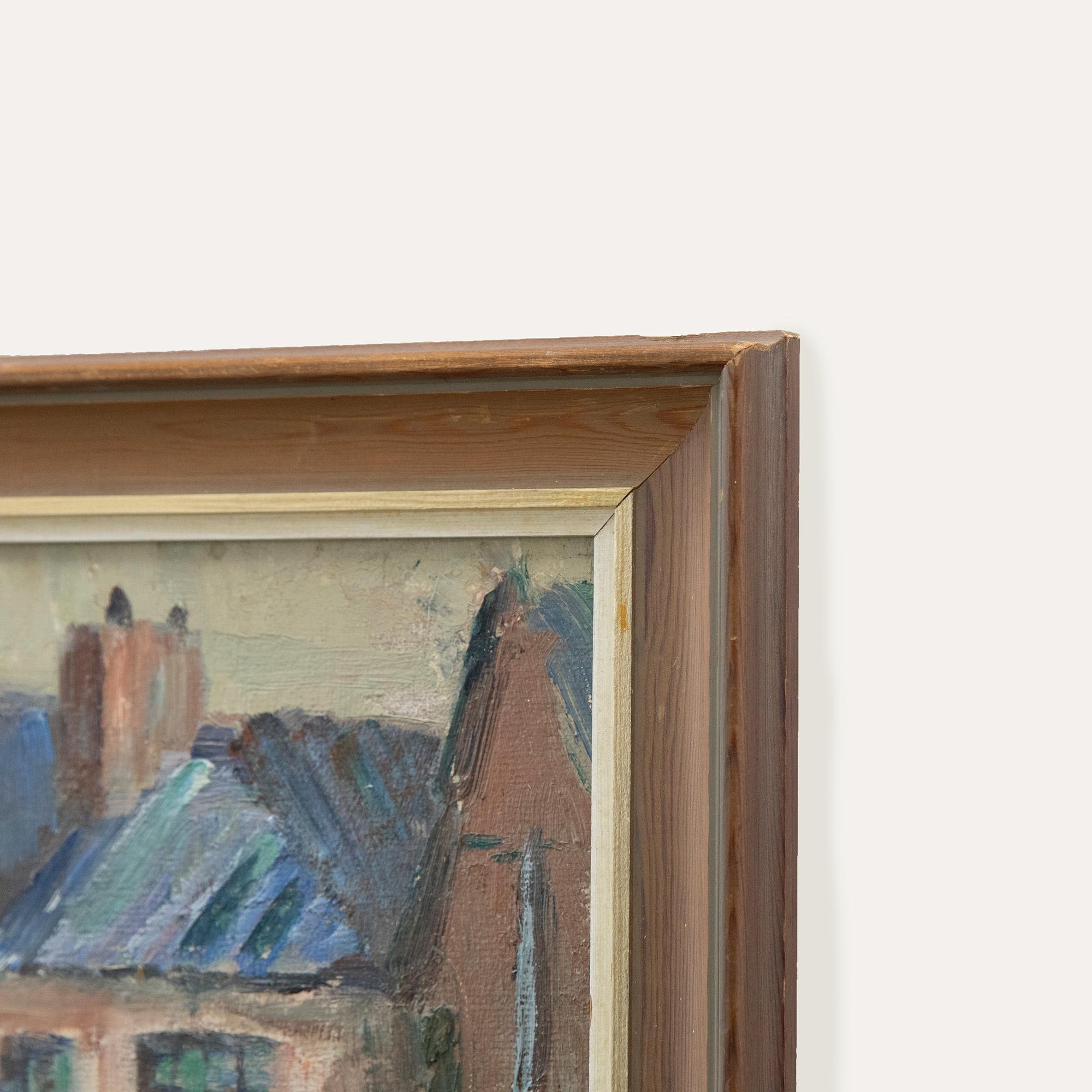 Stile di Mary McCrossan (1865-1934) - Olio del 20° secolo, Guardando il porto 4
