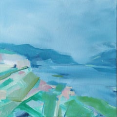 Lochscape, Bold Landscape Paintings, Water Art, Framed Original Artwork