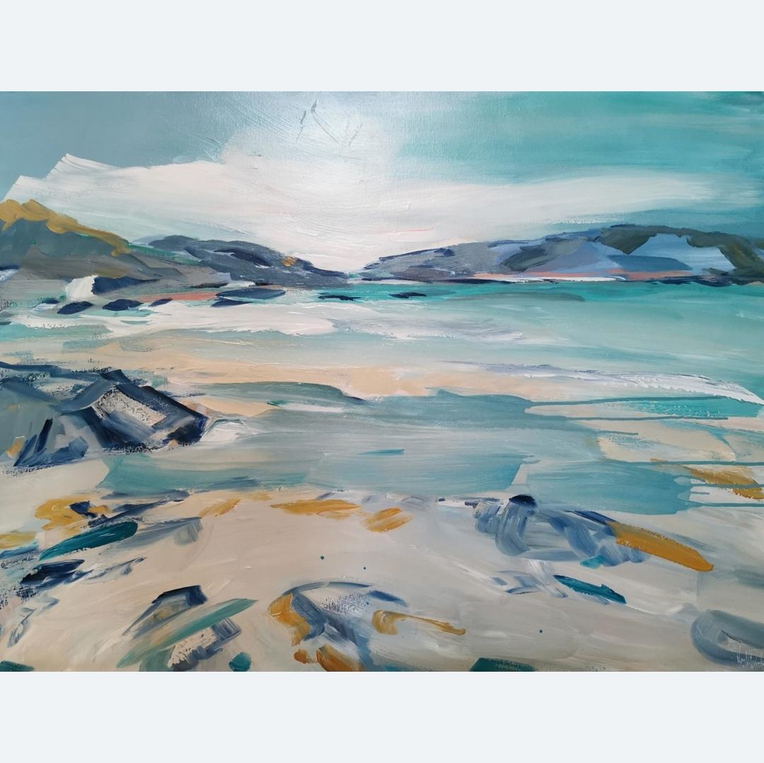 Sanna Bay, Rocks by Mary McDonald, Landscape painting, Scottish landscapes