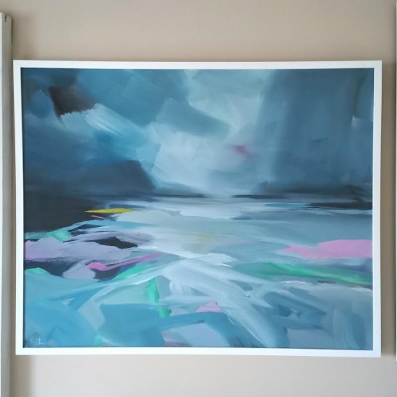 Time at Loch Lomond, original landscape painting - Blue Interior Painting by Mary McDonald