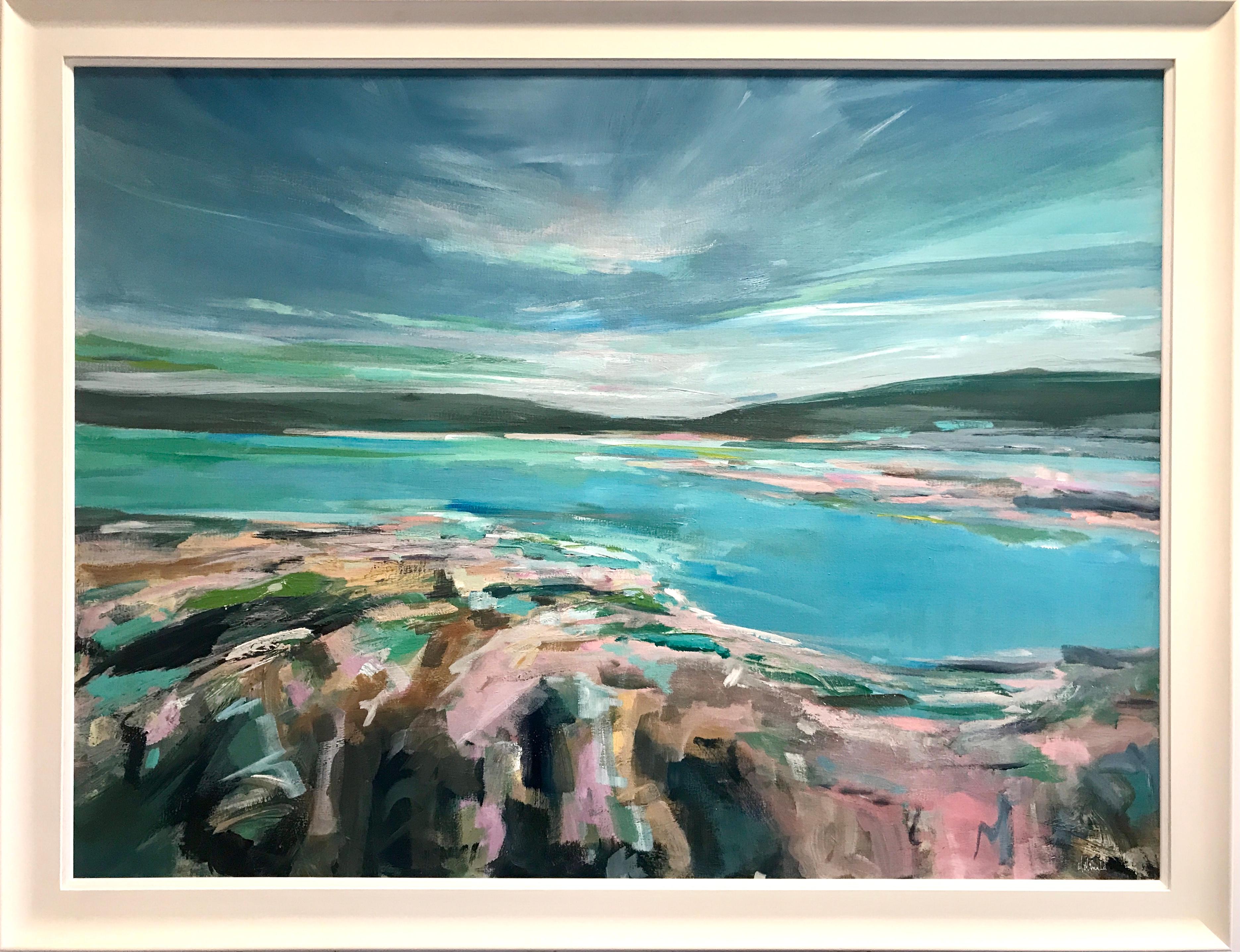 Whispering Sky, River Clyde, Scotland, Original painting, Seascape, Contemporary - Contemporain Painting par Mary McDonald