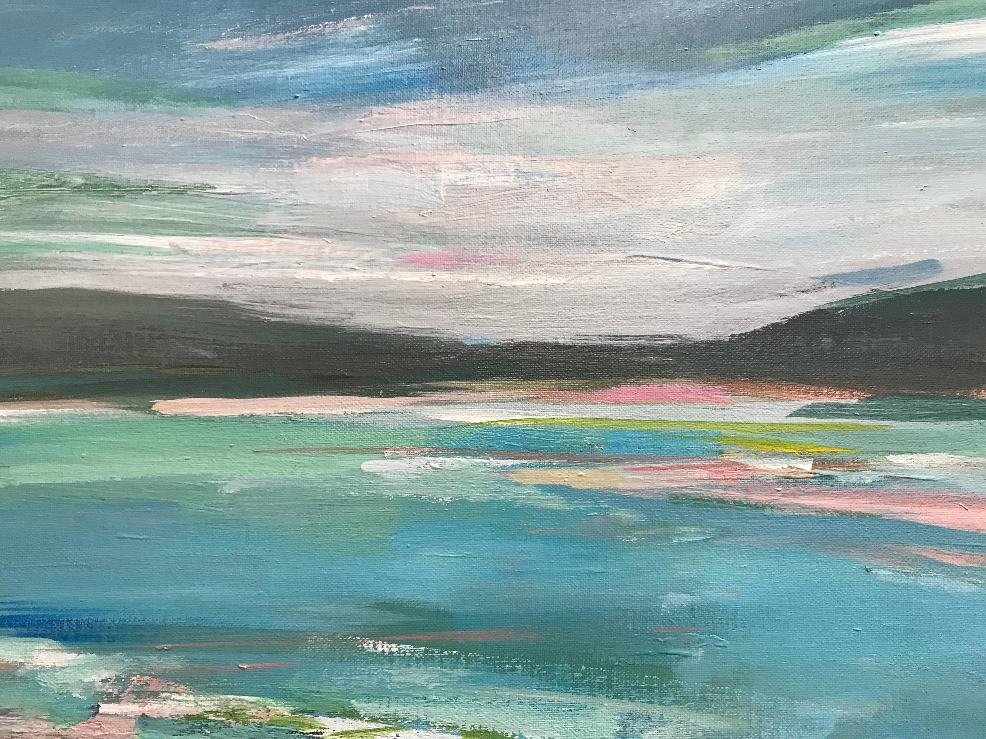 Whispering Sky, River Clyde, Scotland, Original painting, Seascape, Contemporary 1