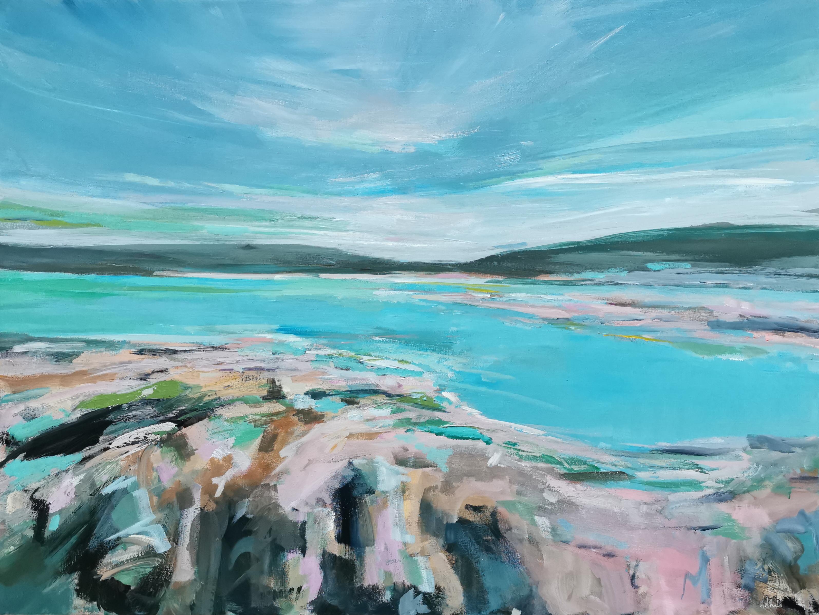 Landscape Painting Mary McDonald - Whispering Sky, River Clyde, Scotland, Original painting, Seascape, Contemporary