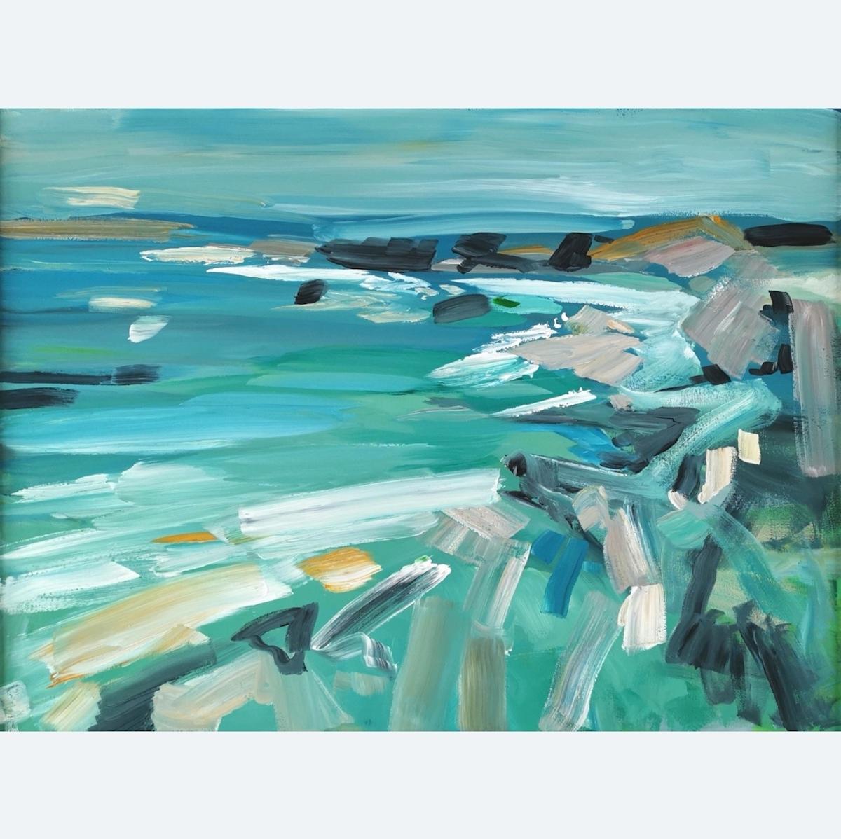 Mary McDonald  Landscape Painting - Ardmore Bay, Mary McDonald, Contemporary art, Original painting, Landscape art