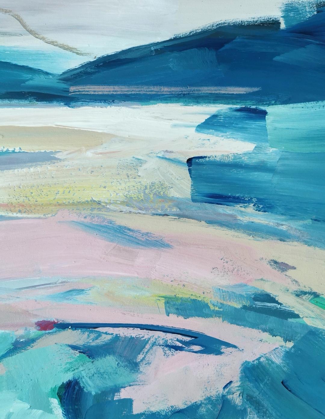 Peinture de paysage écossais semi-abstrait Loch Lomond « In My Free Time » (Dans mon temps libre) en vente 2