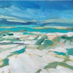 Scrambling At Sanna Bay Oil on Canvas seascape and landscape Mary McDonald
