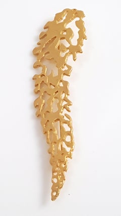 MaryMcFadden 1970 TheMetCollected JewelrySeries Gilt Openwork Sculptural Brooch