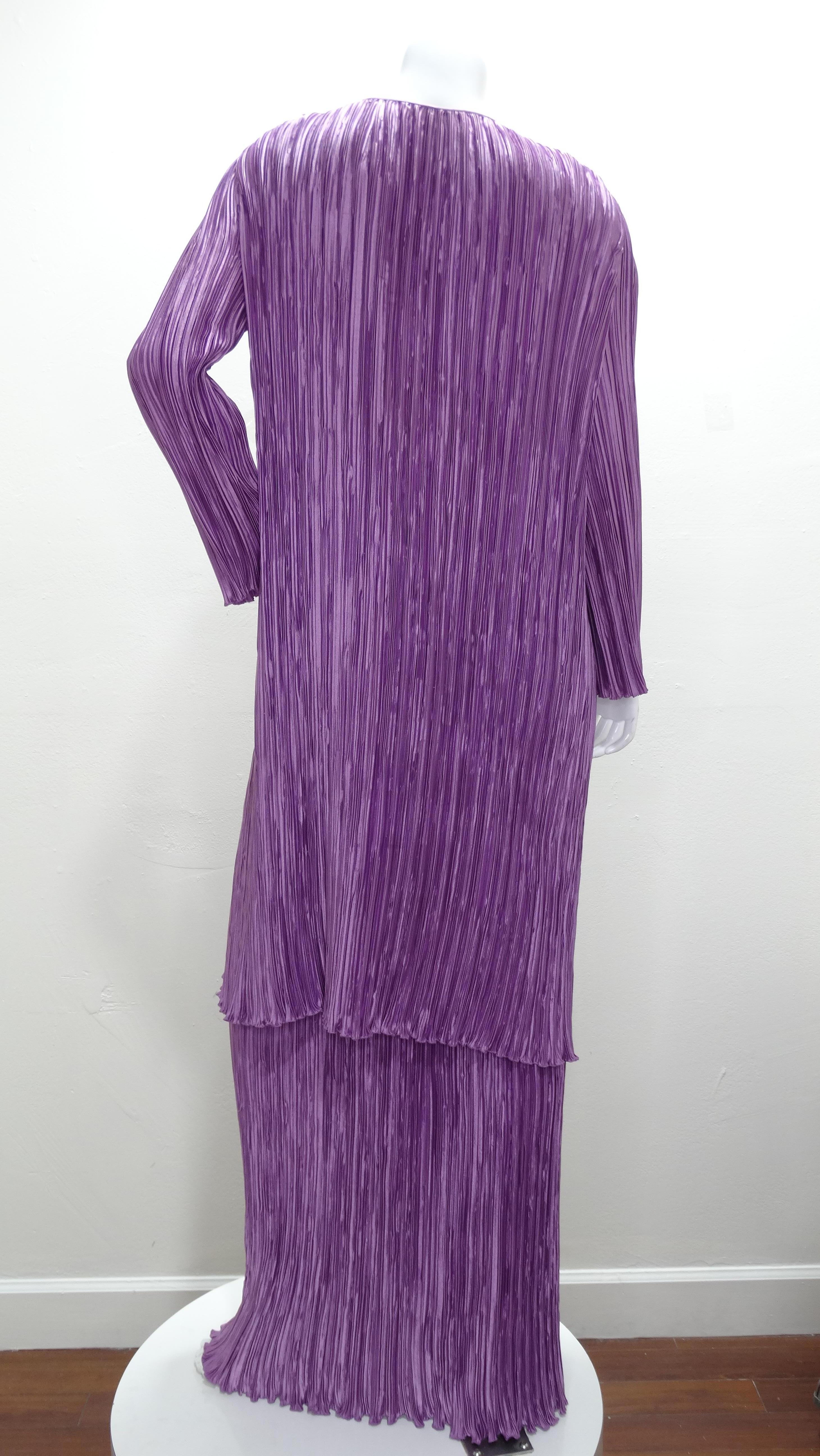 Purple Mary McFadden 1980s Pleated Outfit