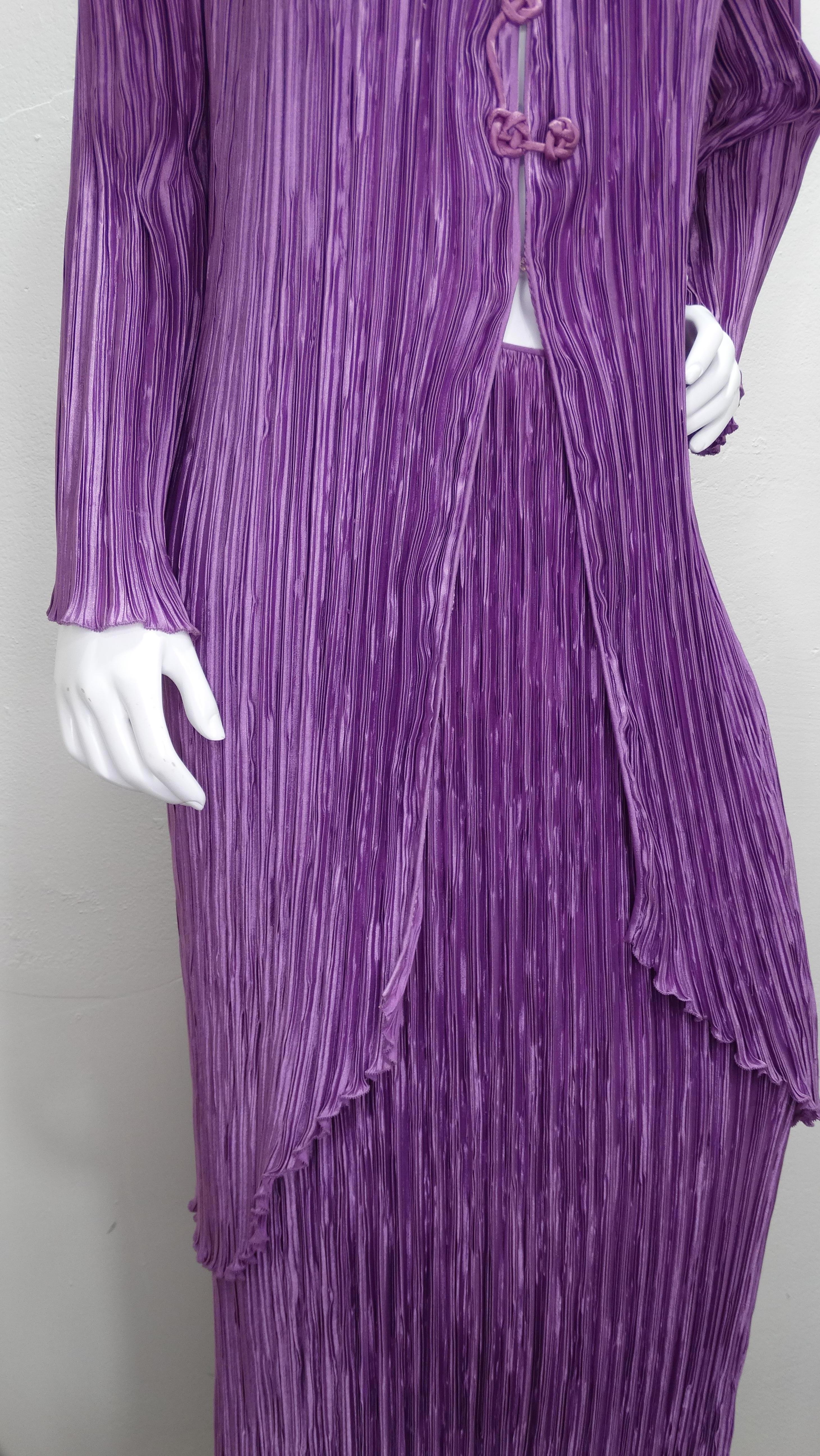 Mary McFadden 1980s Pleated Outfit In Good Condition In Scottsdale, AZ