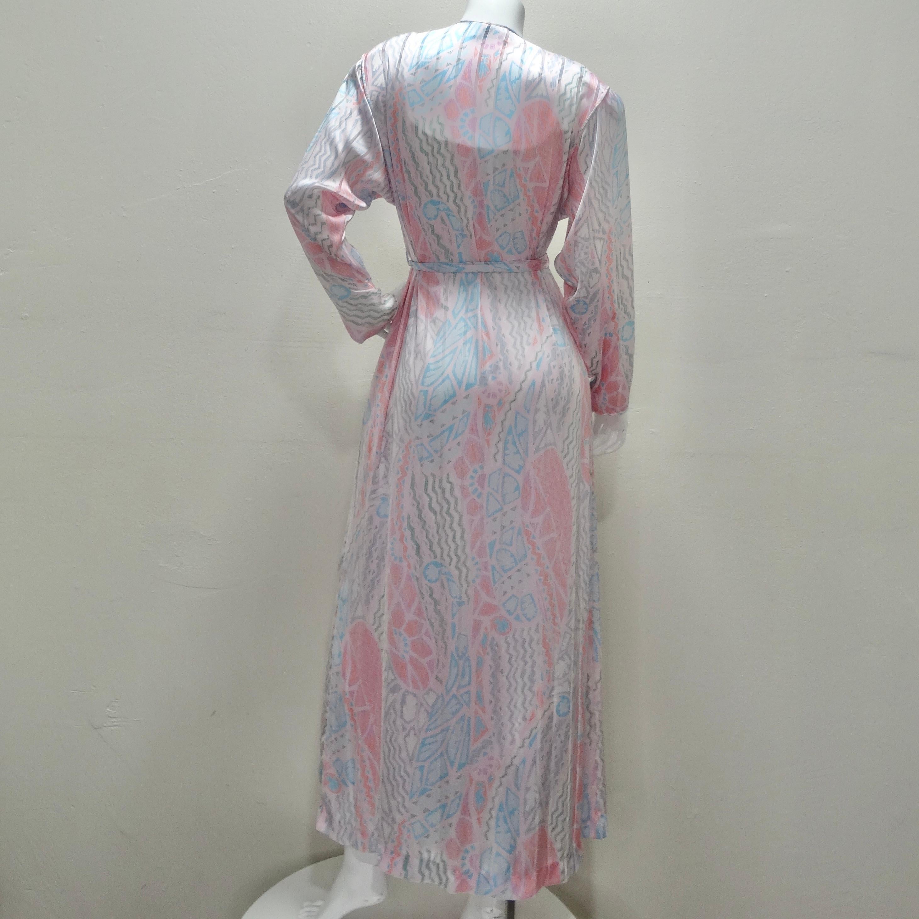 Mary Mcfadden 1980s Printed Robe For Sale 1