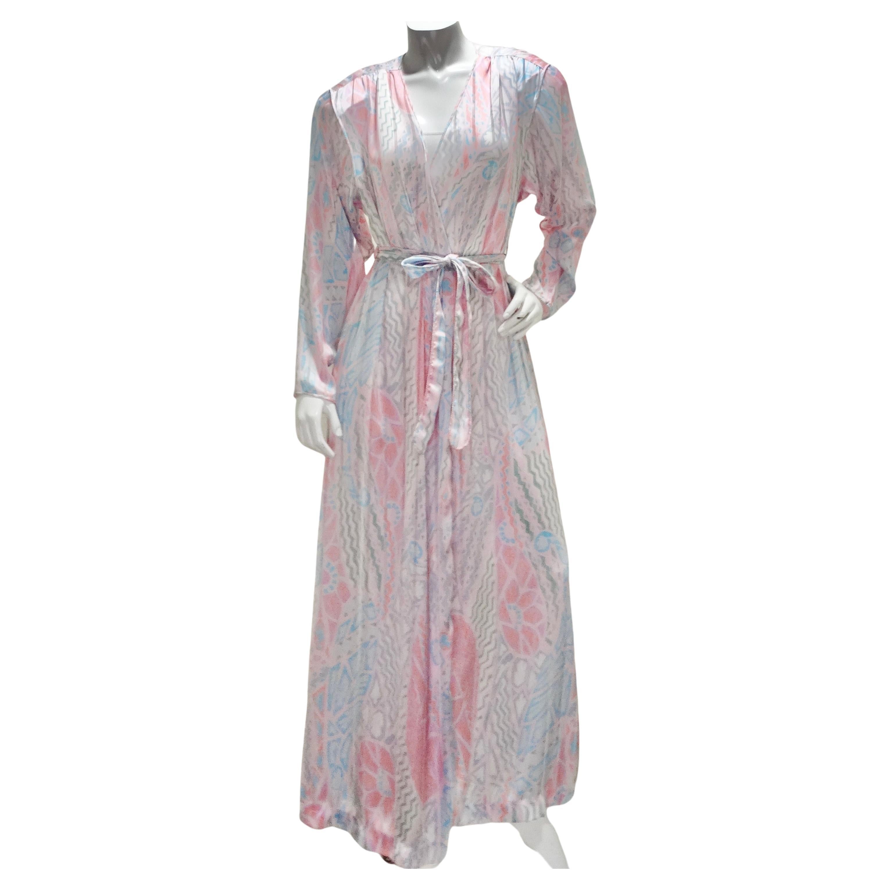 Mary Mcfadden 1980s Printed Robe For Sale
