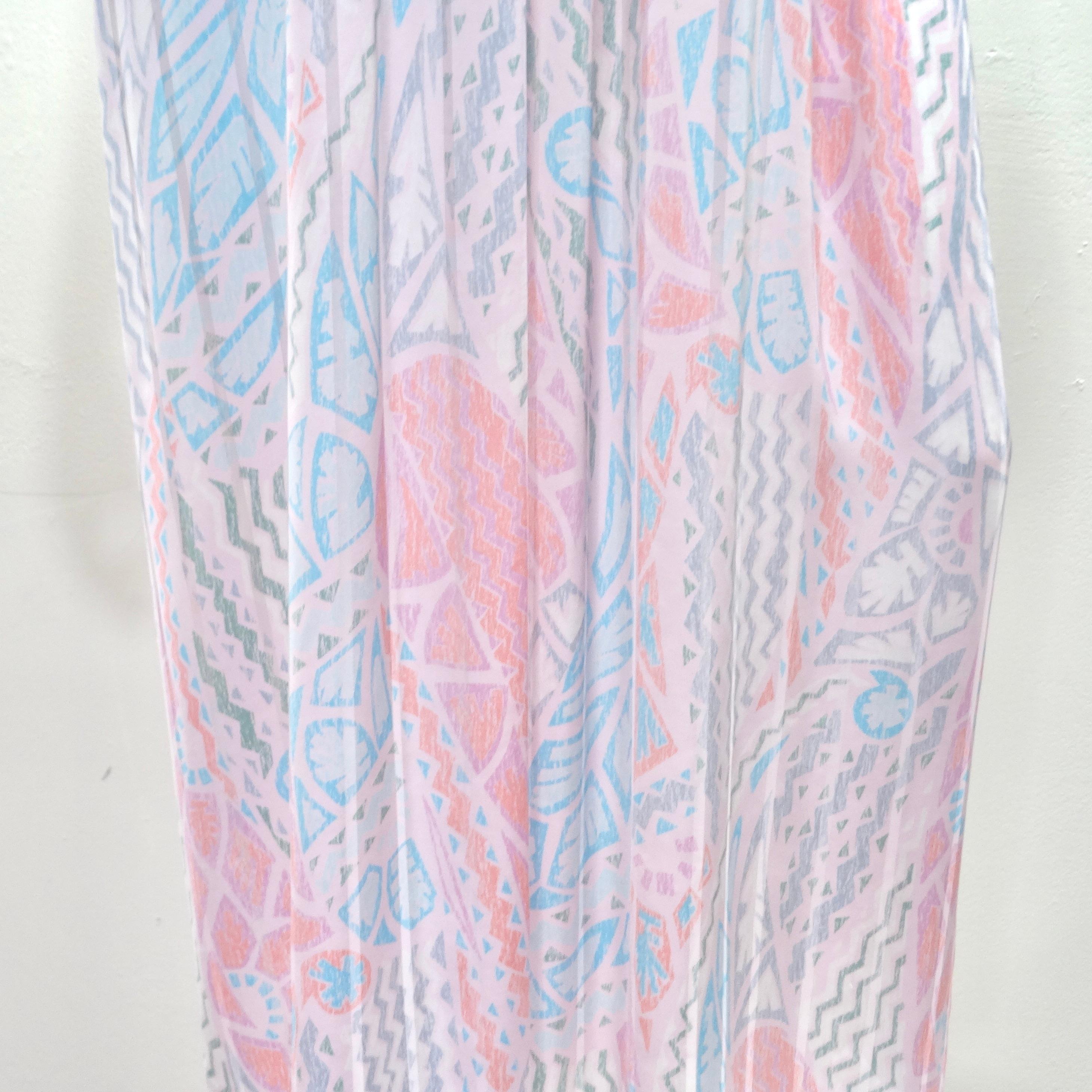 Gray Mary McFadden 1980s Printed Slip Dress For Sale
