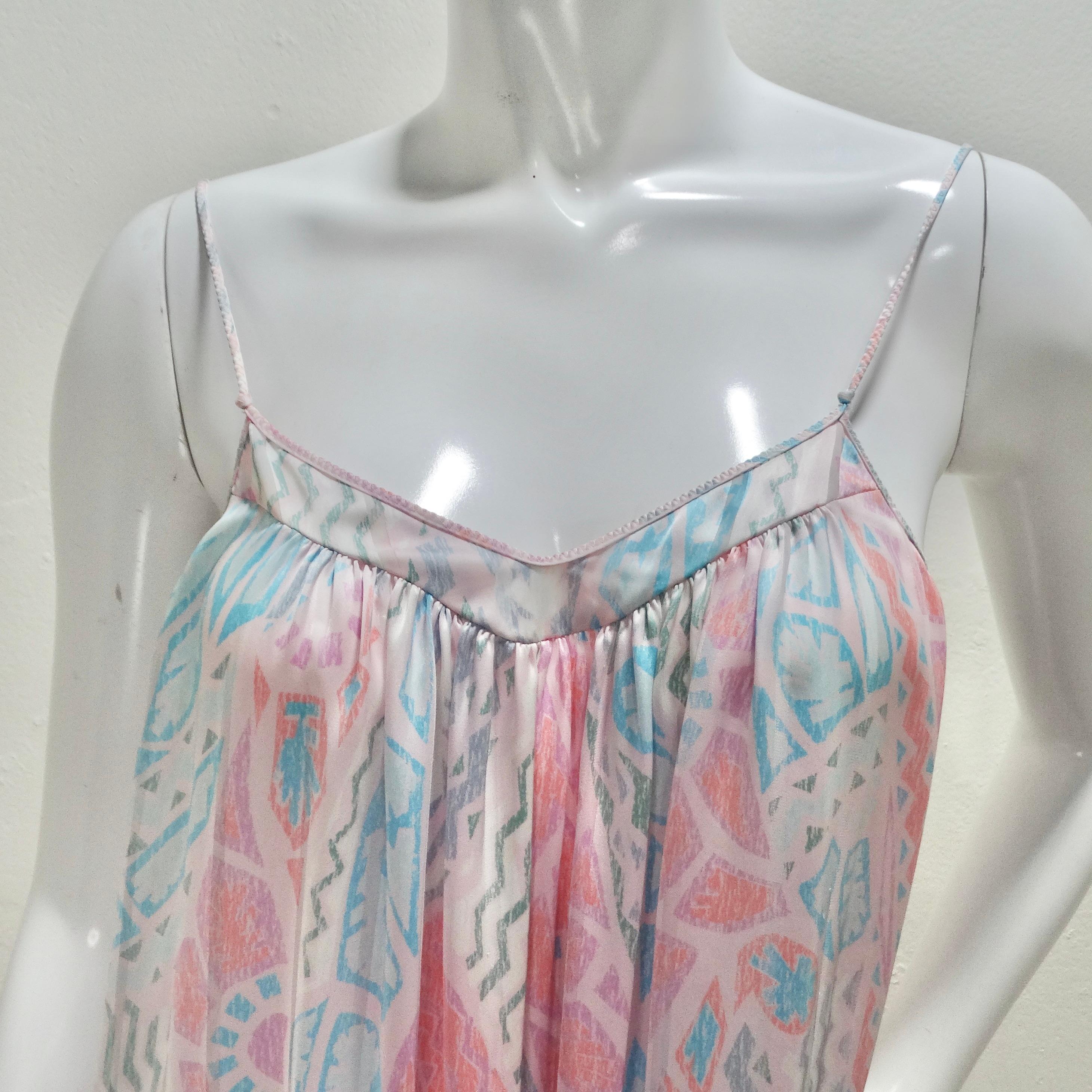 Mary McFadden 1980s Printed Slip Dress In Good Condition For Sale In Scottsdale, AZ