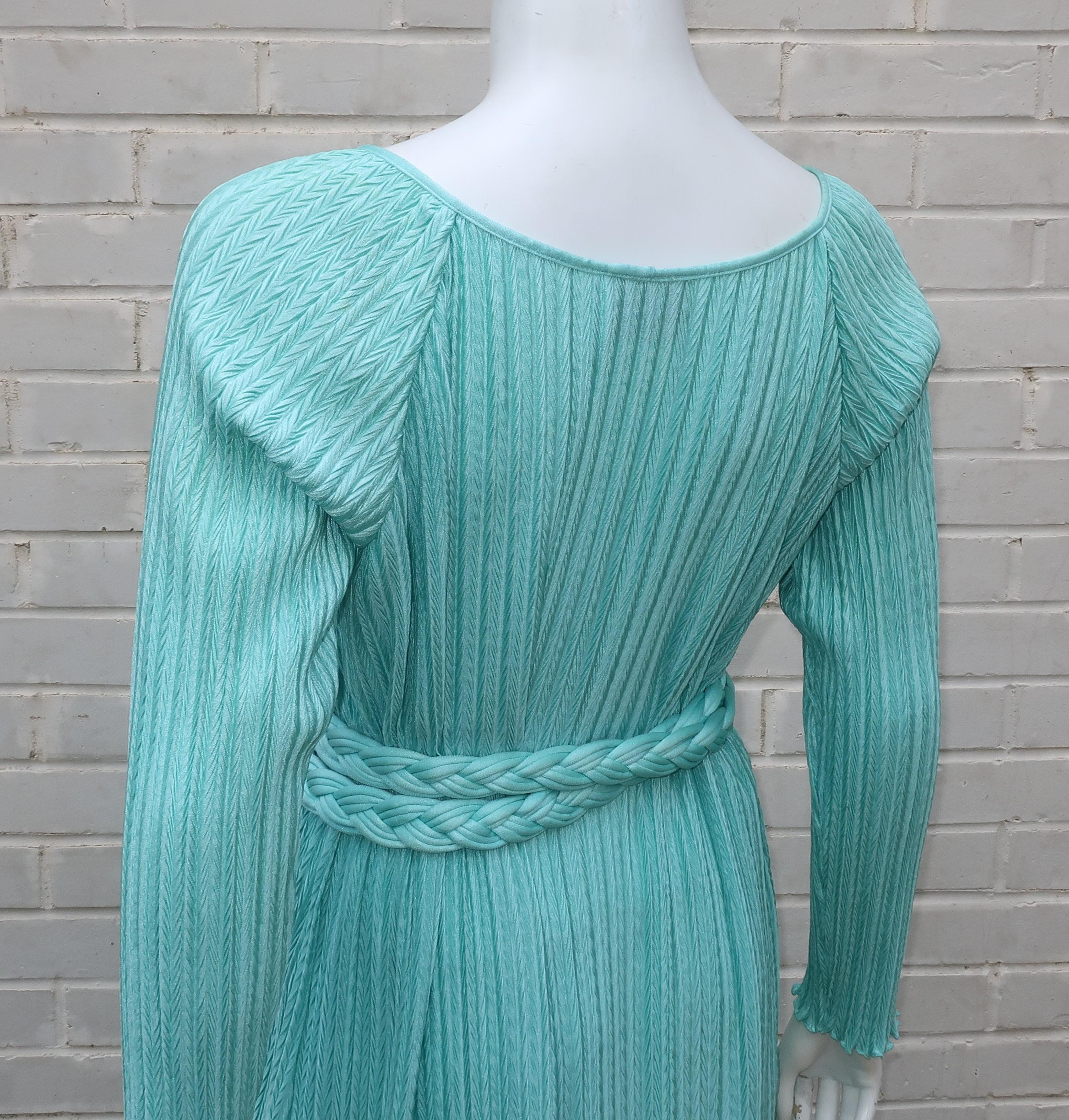 Mary McFadden Aqua Goddess Dress 1