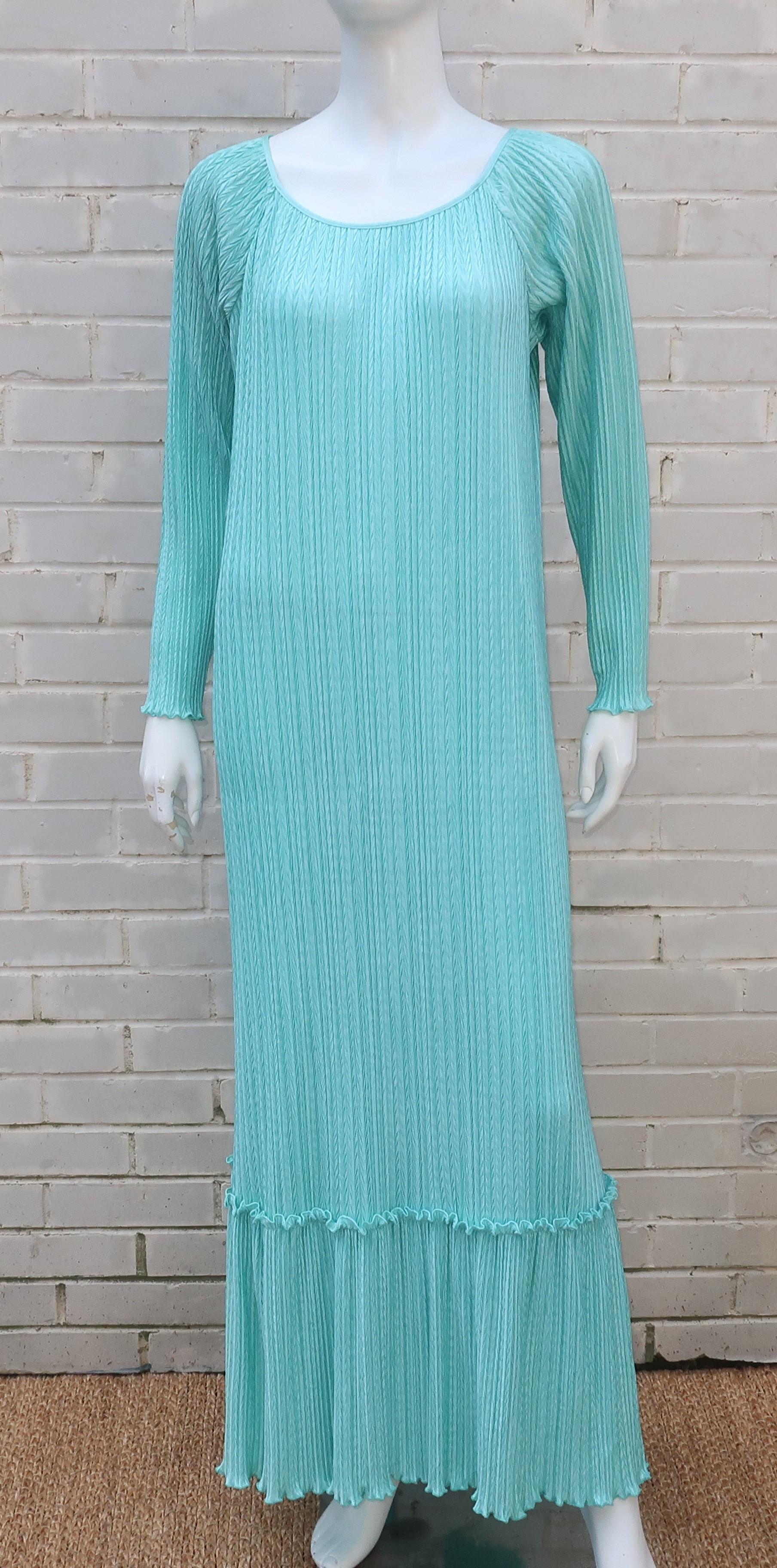 Mary McFadden Aqua Goddess Dress 2