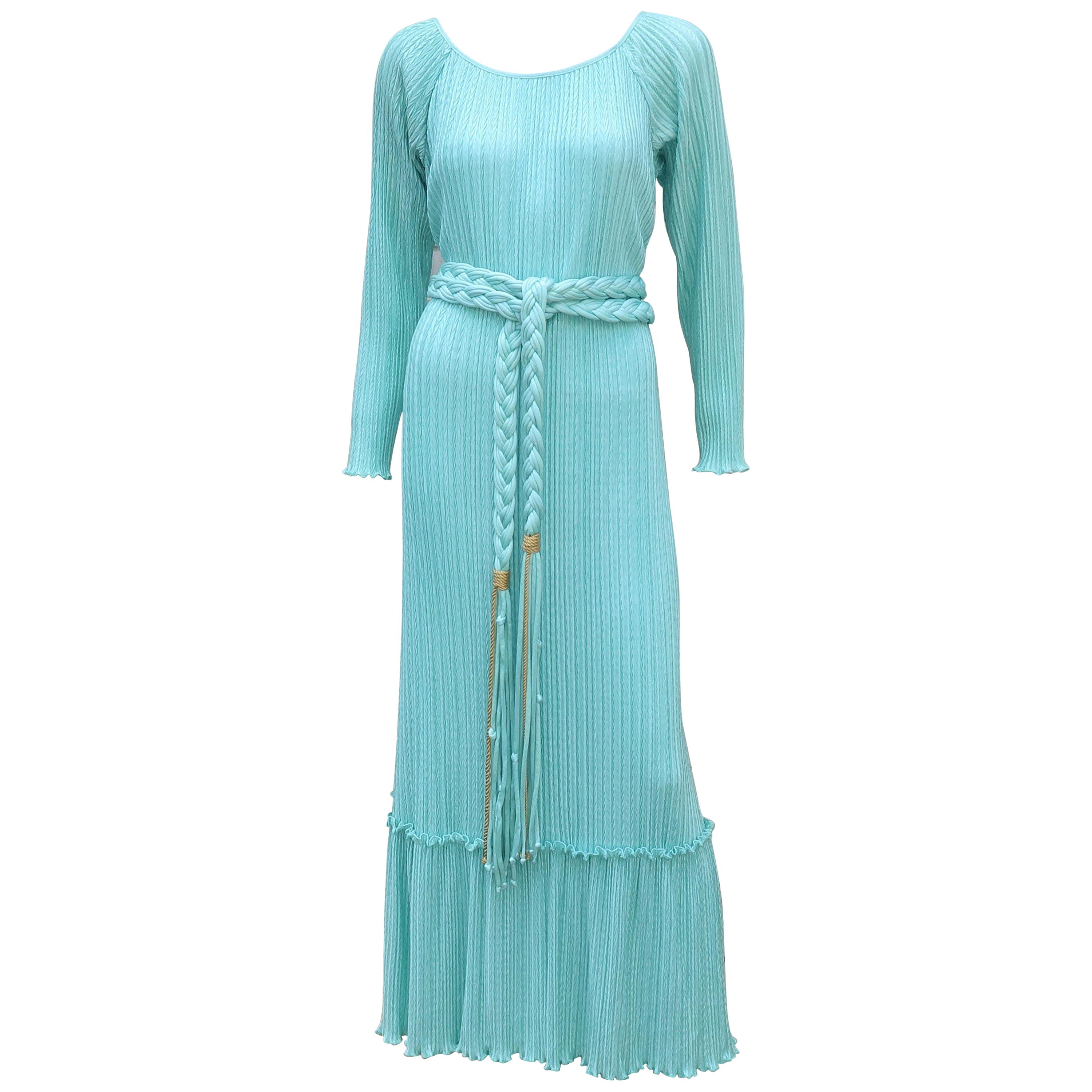 Mary McFadden Aqua Goddess Dress