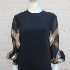 Mary McFadden Black & Metallic Palazzo Pant Suit, C.1990