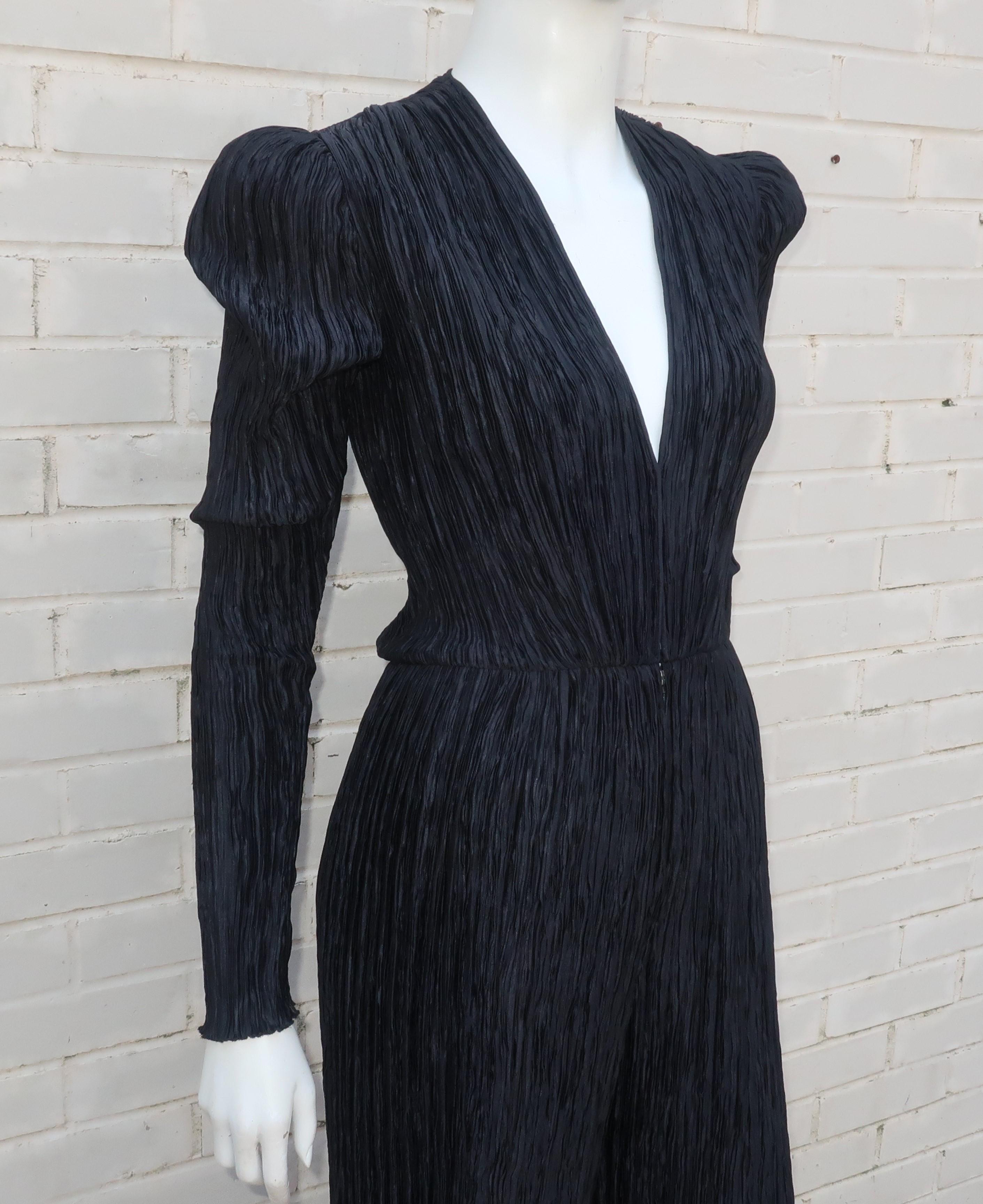 MARY MCFADDEN Black Romper Jumpsuit, 1970's For Sale 6