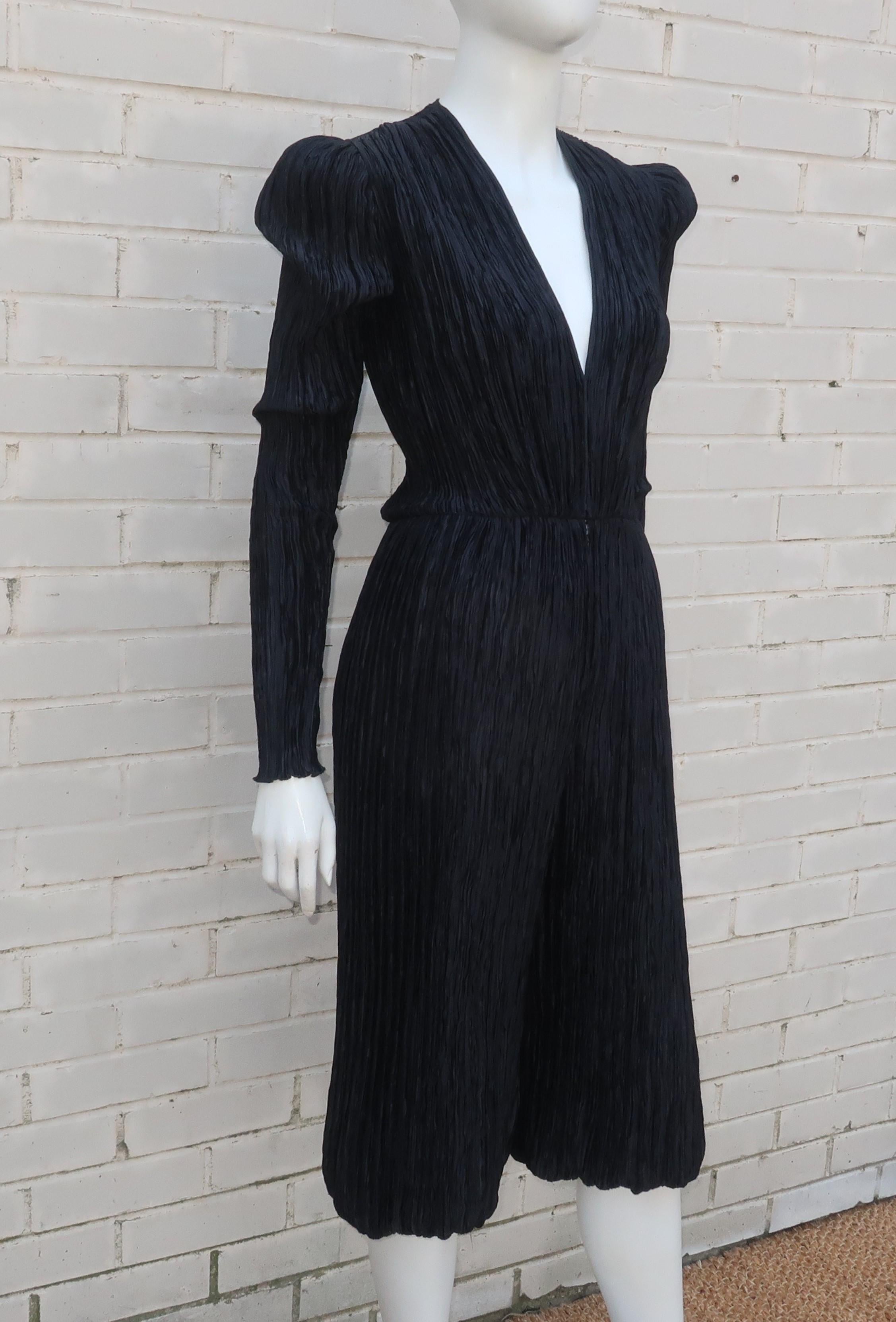 MARY MCFADDEN Black Romper Jumpsuit, 1970's For Sale 5