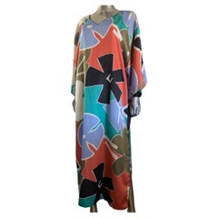 Mary McFadden Collection 1 Vintage Floral Abstract Kaftan One Size Fits All