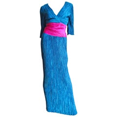  Mary McFadden Couture Color Block Gown 