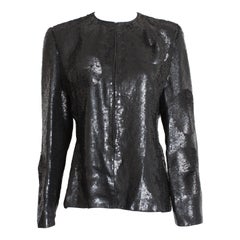 Mary McFadden Couture veste de soirée cocktail ornée de sequins vintage