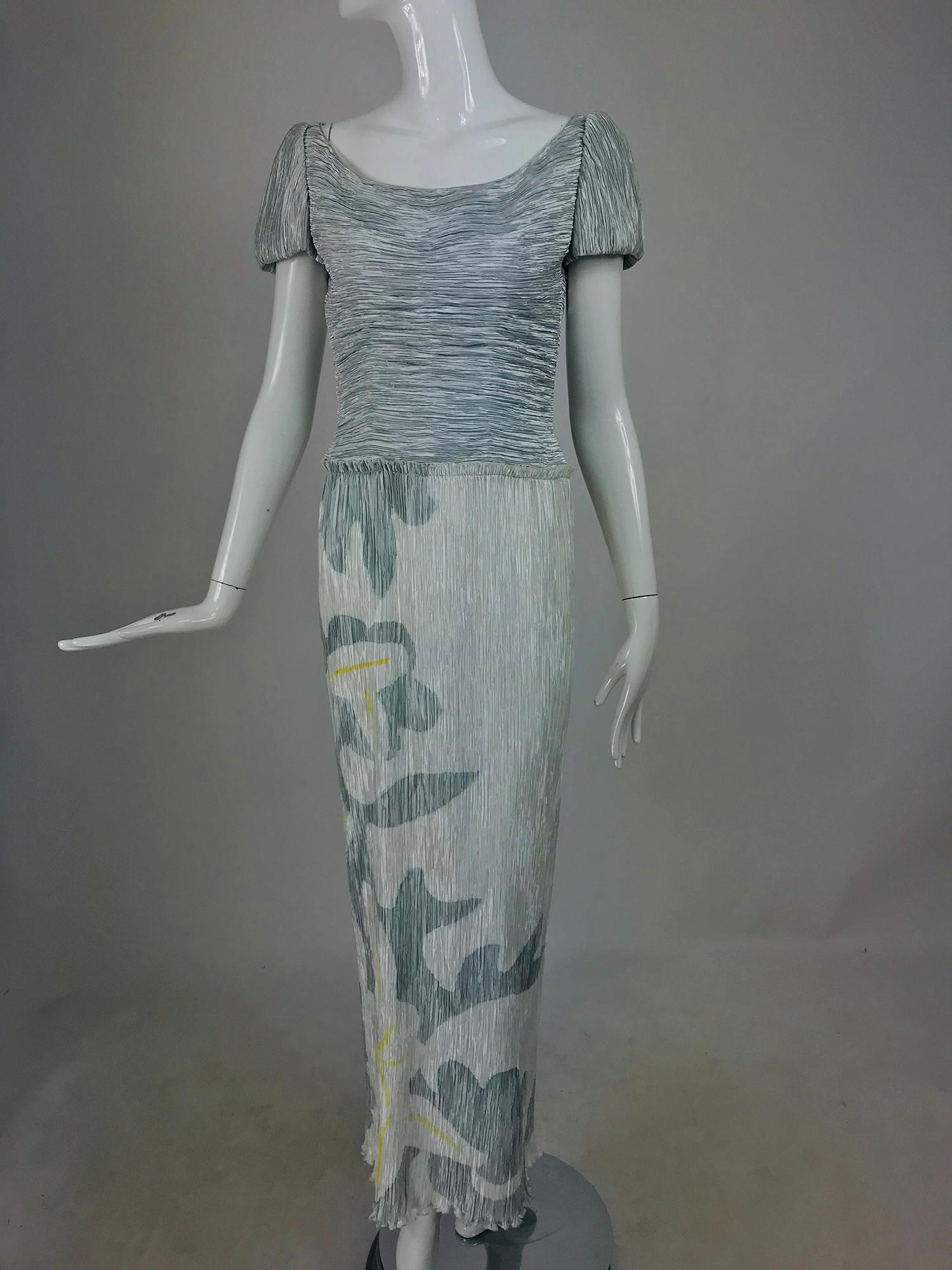 Mary McFadden Couture Pleated and Painted Evening gown 2
