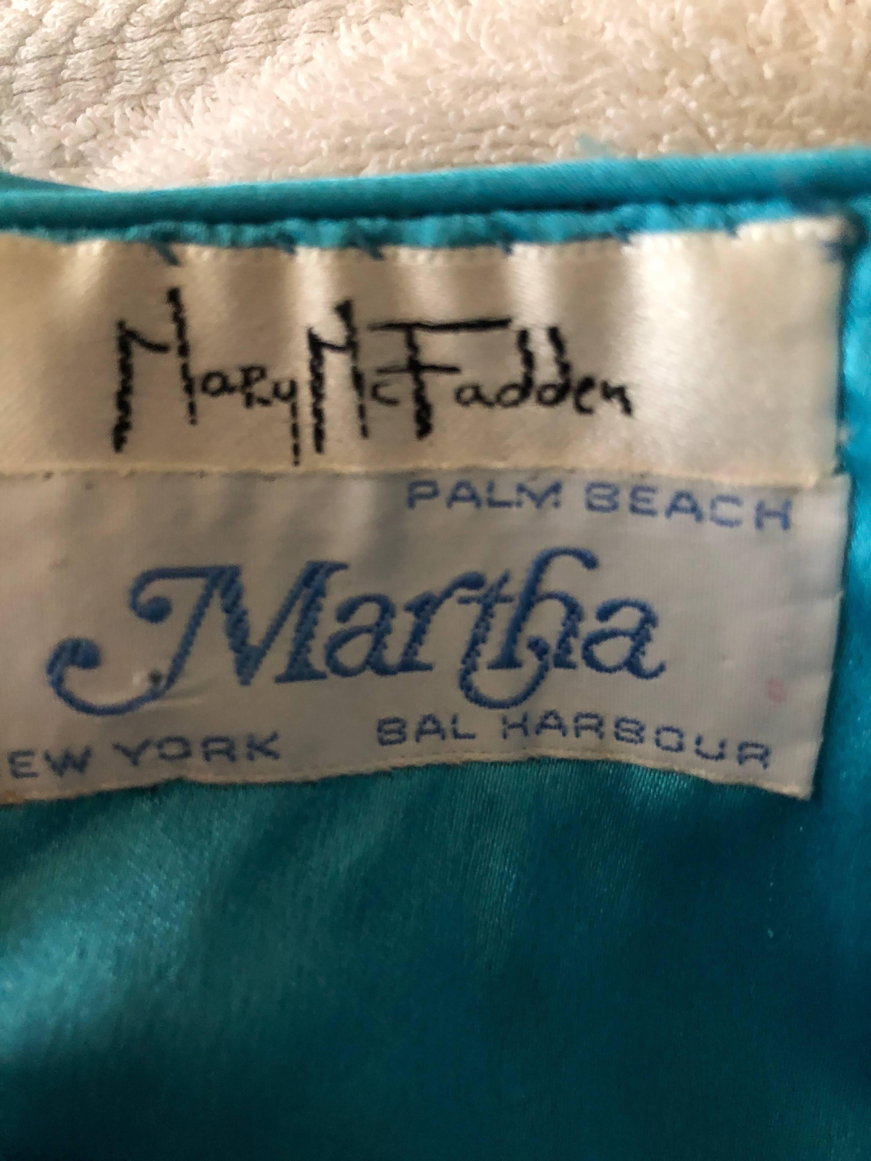 Mary McFadden for Martha 1970's Turquoise Plisse Pleated Strapless Evening Dress 6