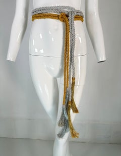 Mary McFadden Gold & Silver Cord & Tassel Belts In the Original Box 1980s
