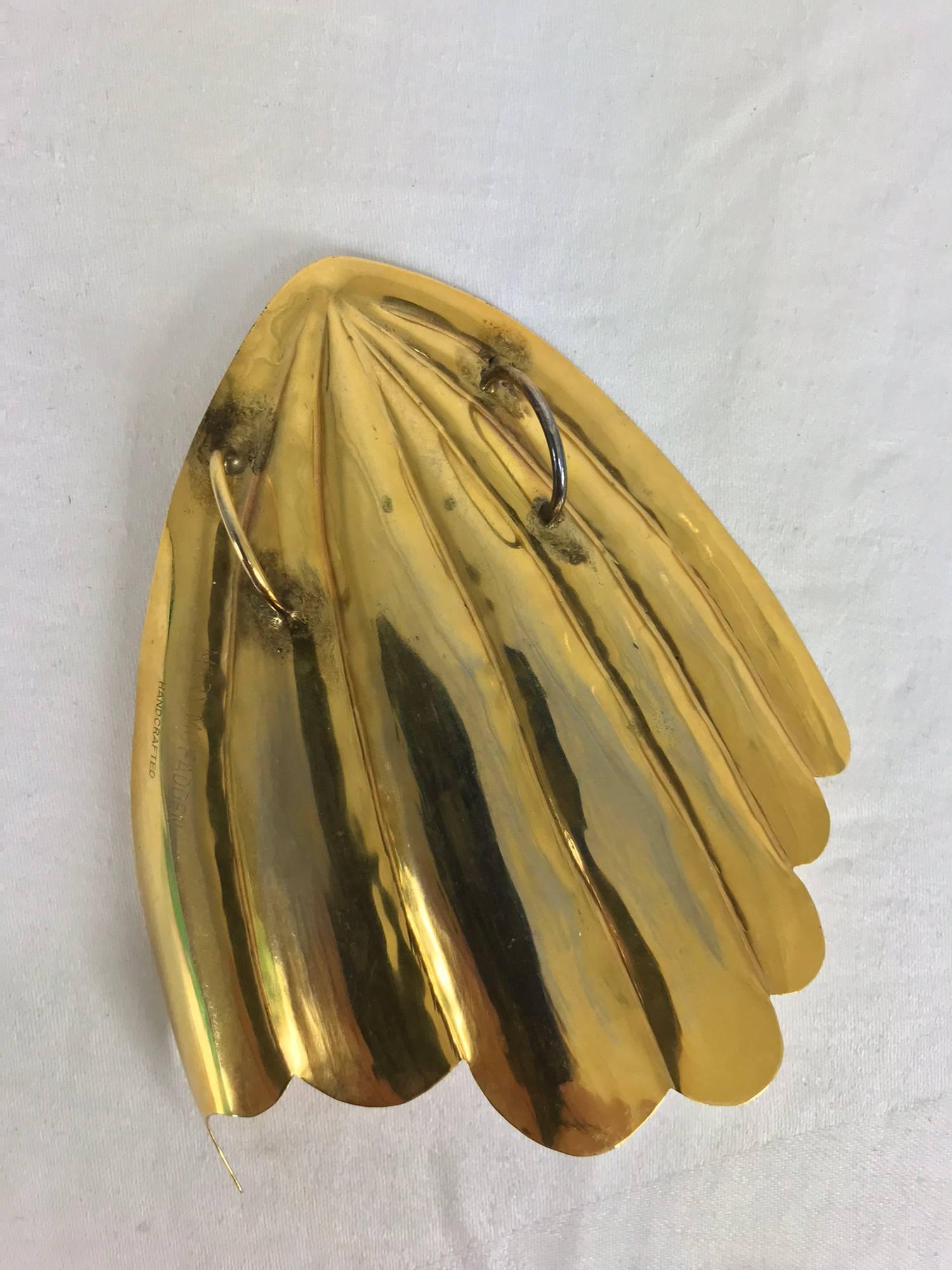 Brown Mary McFadden golden sea shell belt buckle