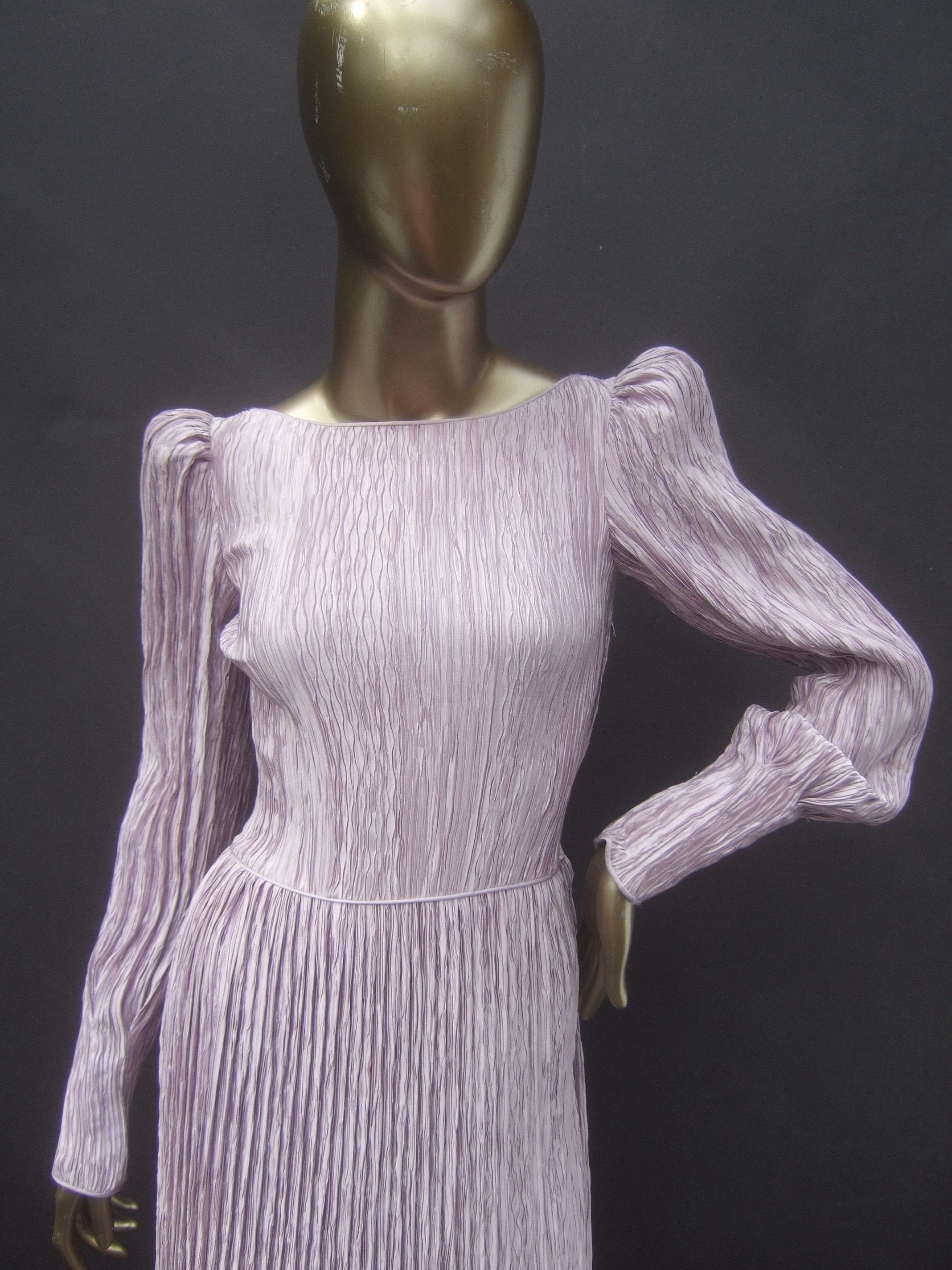 Mary McFadden Lavender Delphos Pleated Backless Gown for Neiman Marcus c 1990 5
