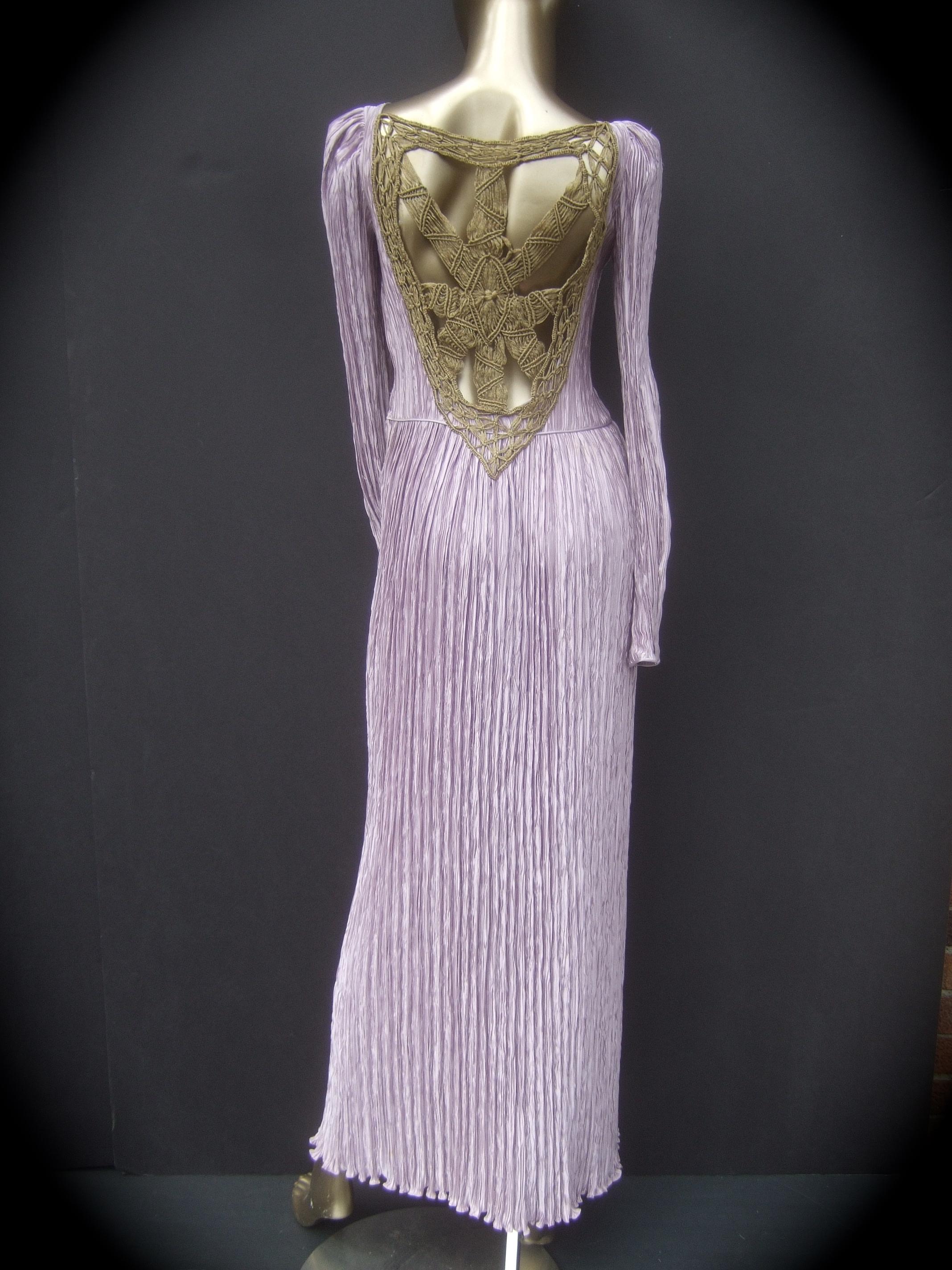 Mary McFadden Lavender Delphos Pleated Backless Gown for Neiman Marcus ...