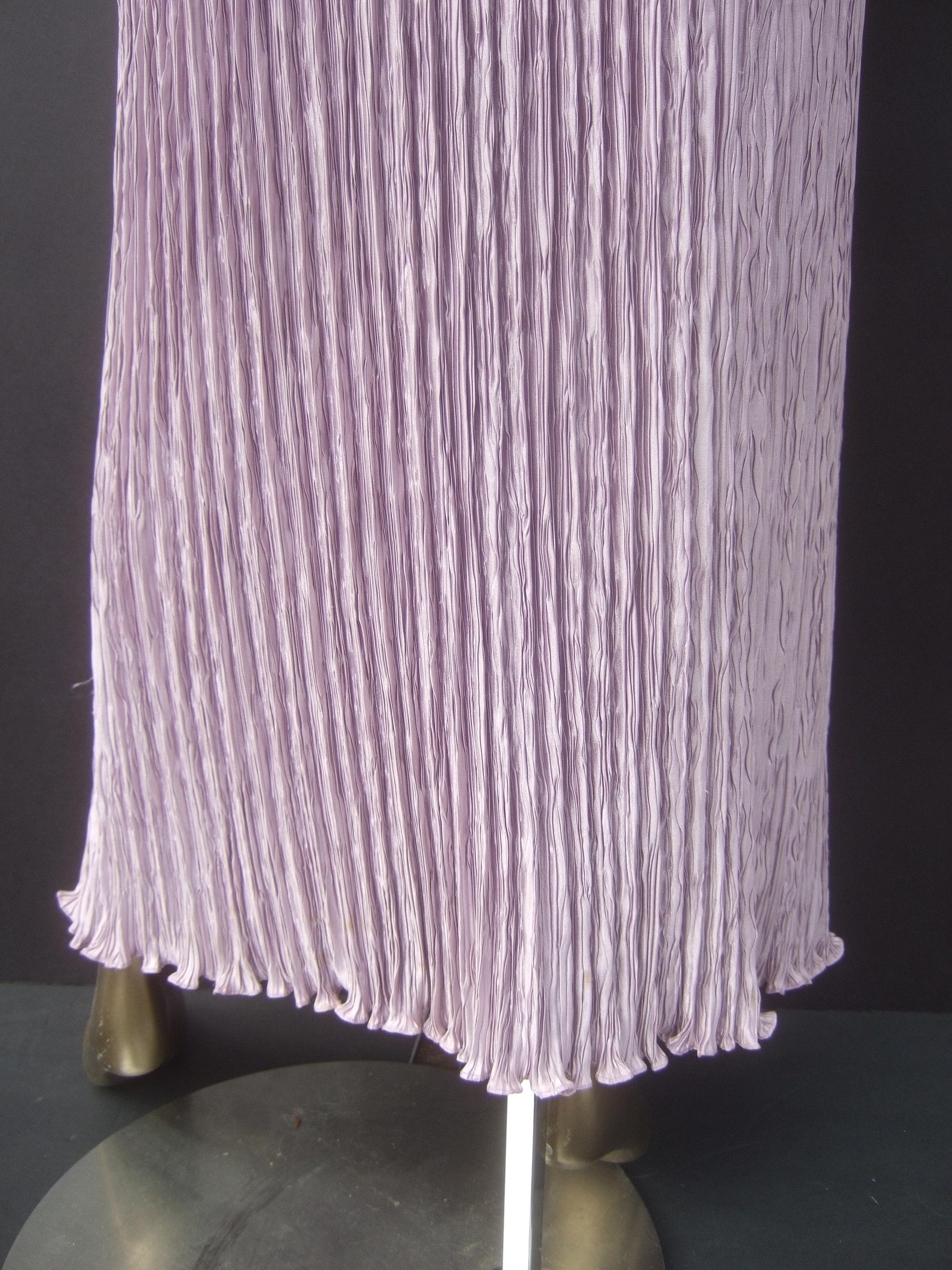 Mary McFadden Lavender Delphos Pleated Backless Gown for Neiman Marcus c 1990 9