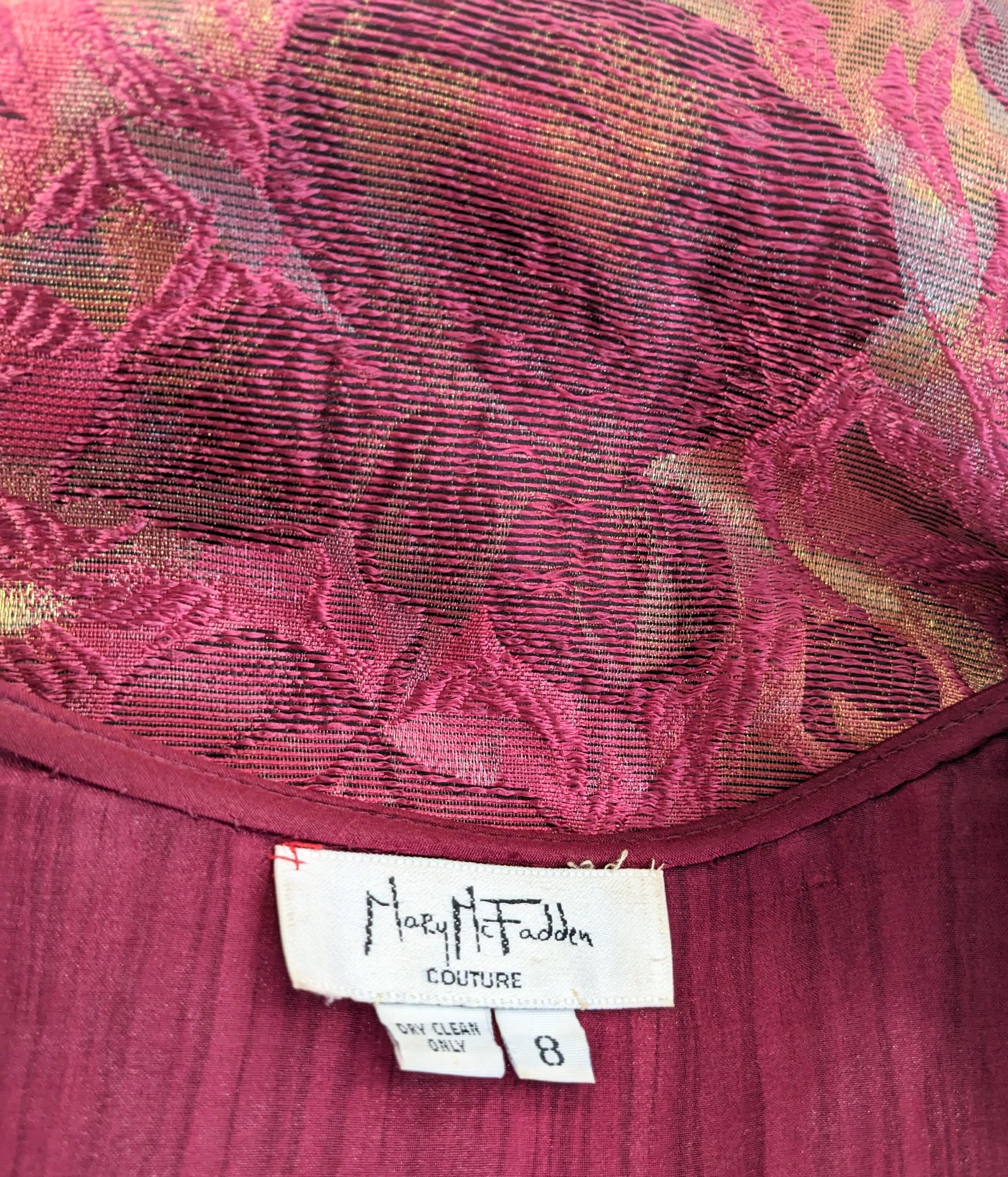 Mary McFadden Vestido de organza plisado y con cuentas en venta 5