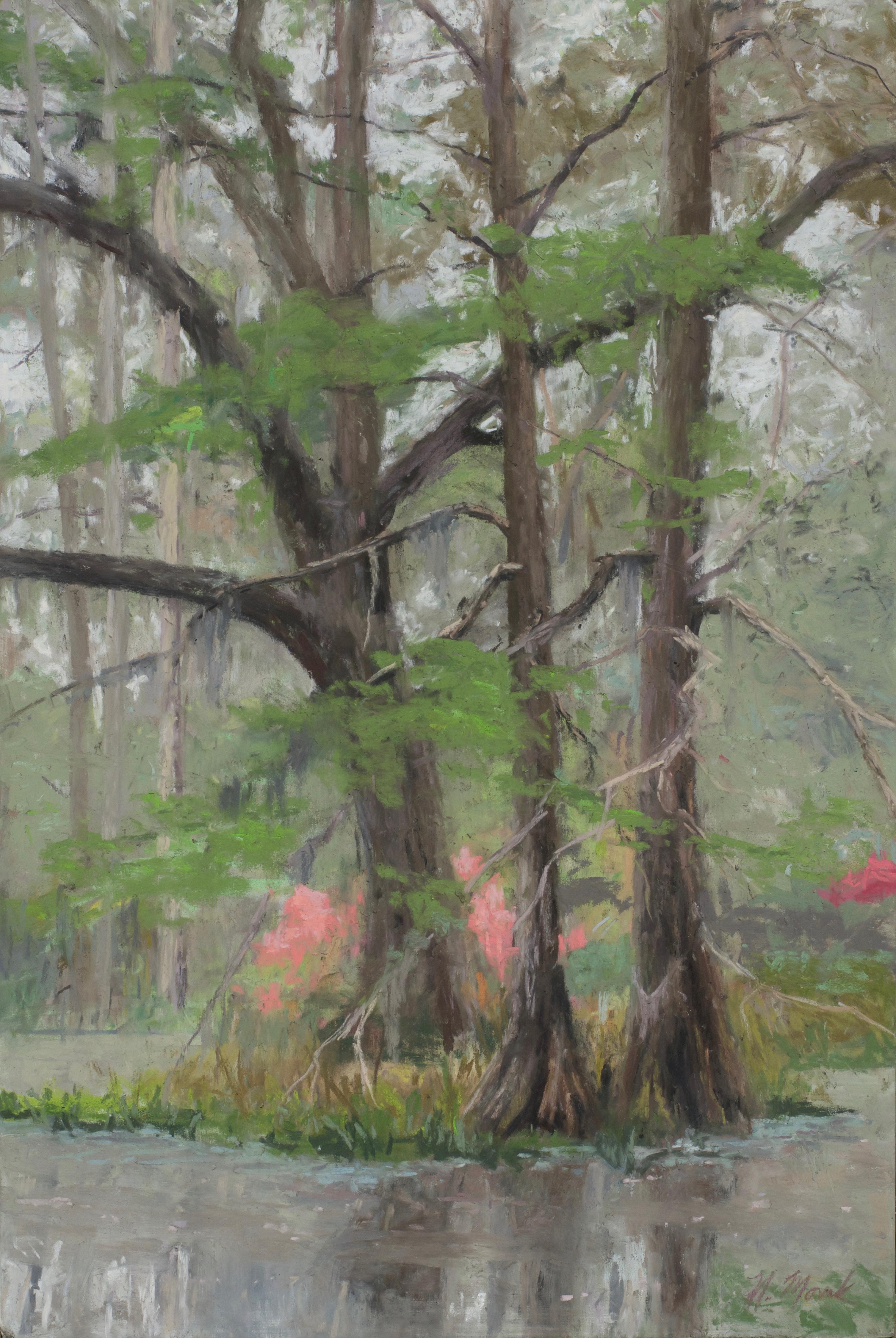 Mary Monk Landscape Painting - Cypress in Fog