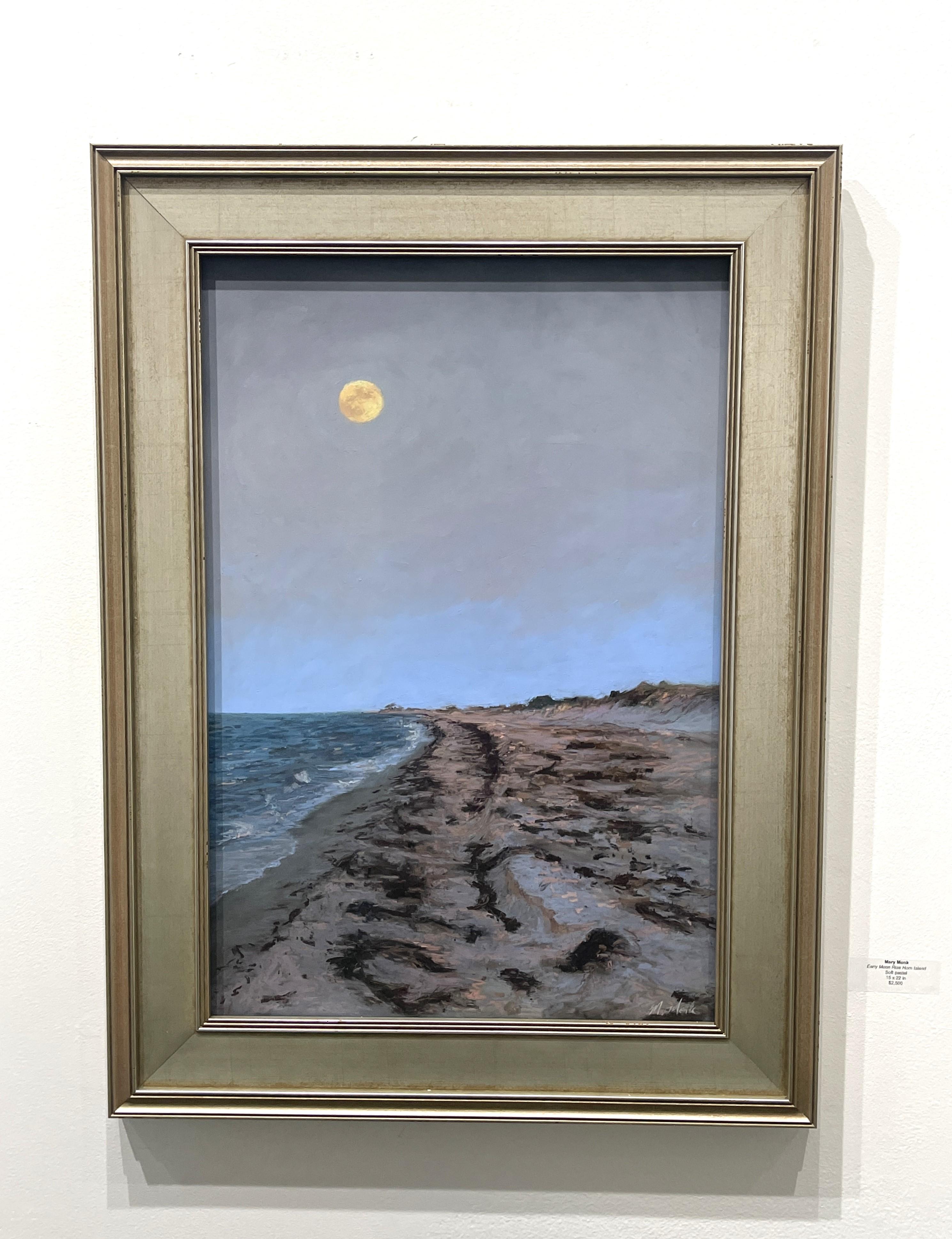 Early Moon Rise Horn Island - Painting by Mary Monk