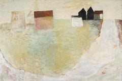 Capanne, dipinto a olio su tavola di Mary Newcomb, 1964