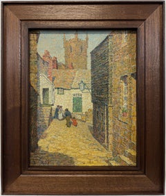 "Village Street" von Mary Nicholena MacCord, amerikanische Impressionistin Europäische Townes