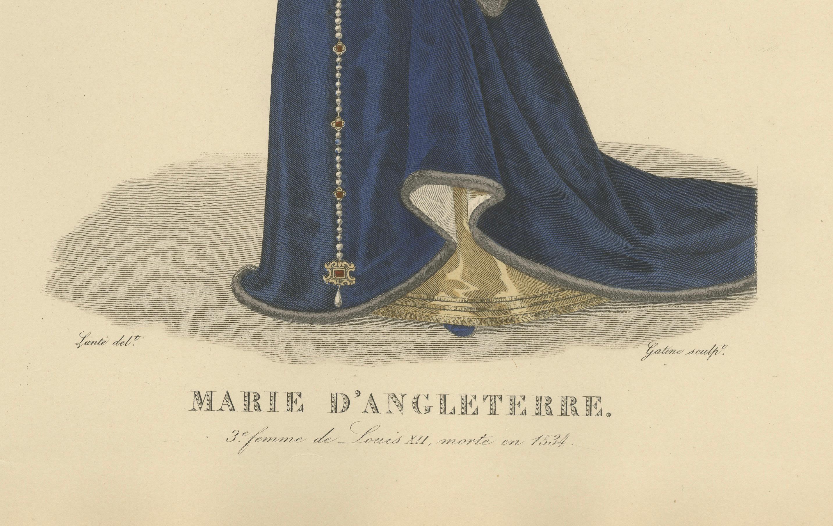 Maria von England, Königin von Frankreich - Handkolorierter Kupferstich, um 1900

Schöner handkolorierter Kupferstich von Mary Tudor (1496-1533), bekannt als Marie d'Angleterre, Königin von Frankreich durch ihre kurze Ehe mit König Ludwig XII. Sie
