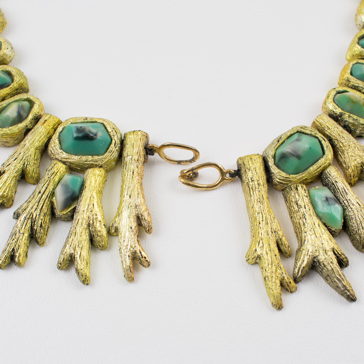 Mary Oros Skulpturale Choker-Halskette aus vergoldetem Harzguss im Angebot 3