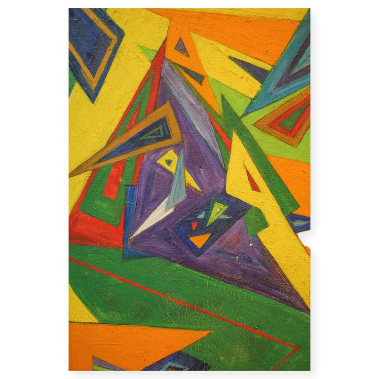 Mary Polon 1964 Geometric abstract expressionist painting at 1stDibs