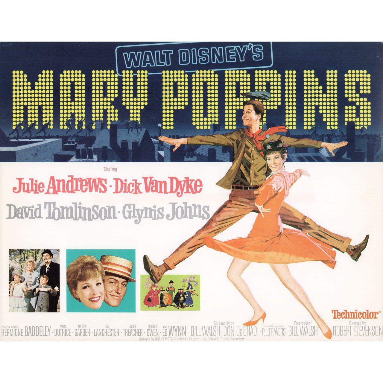 Original 1964 U.S. lobby card set for the film Mary Poppins directed by Robert Stevenson with Julie Andrews / Dick Van Dyke / David Tomlinson / Glynis Johns. Fine condition. Please note: the size is stated in inches and the actual size can vary by