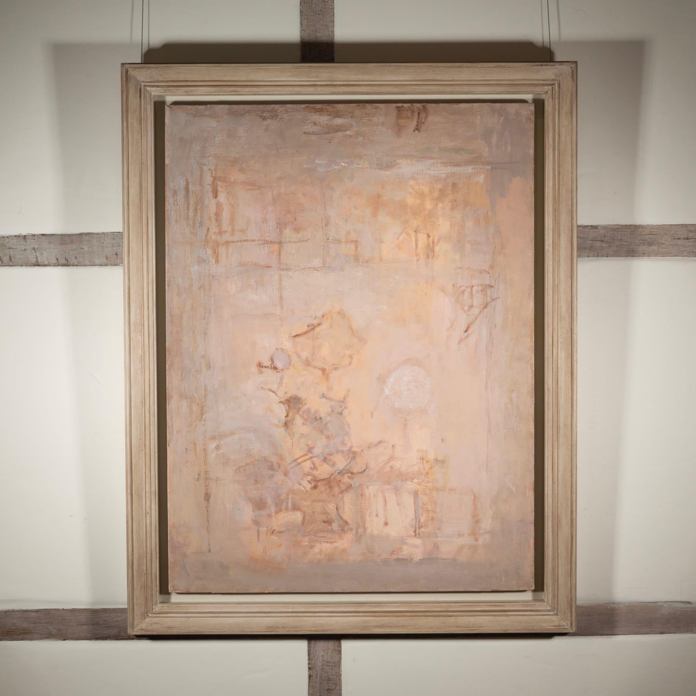 Gris pâle et rose (soleil blanc), peinture à l'huile sur toile de Mary Potter en vente 1