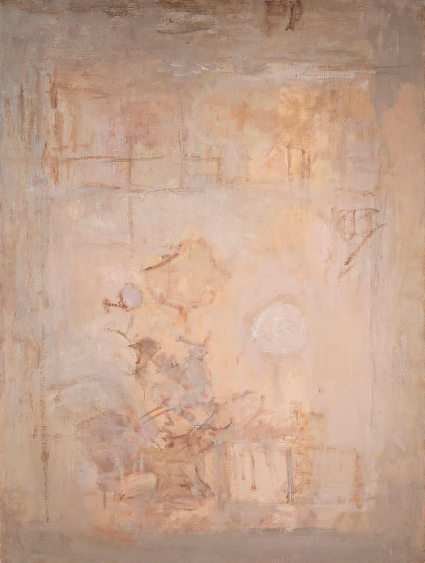 Pale Grey and Pink (Weiße Sonne), Öl auf Leinwand Gemälde von Mary Potter