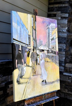 Passeggiata in città, dipinto originale