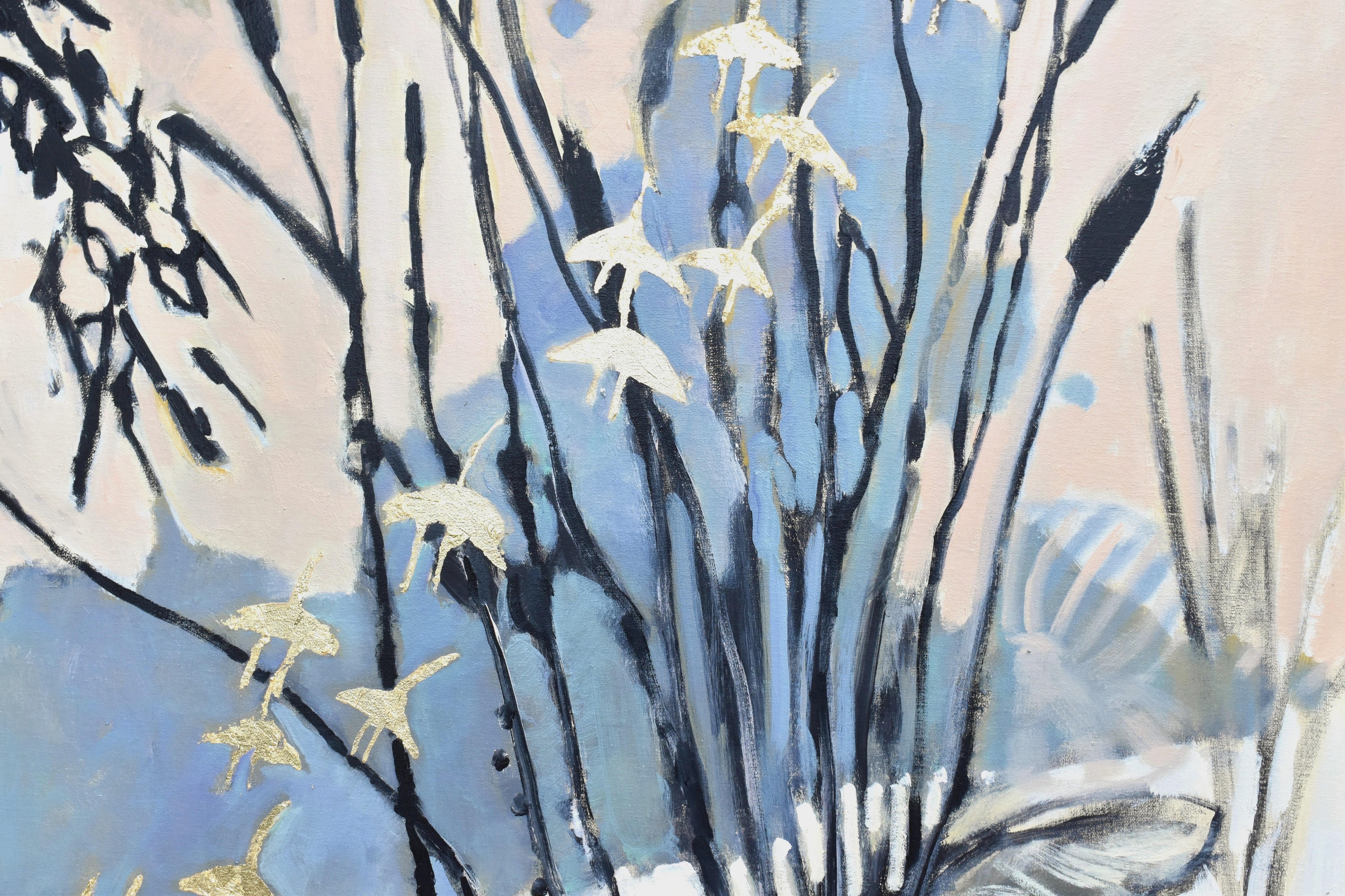 Trovare la magia, Pittura a olio - Landscape Painting Grigio di Mary Pratt