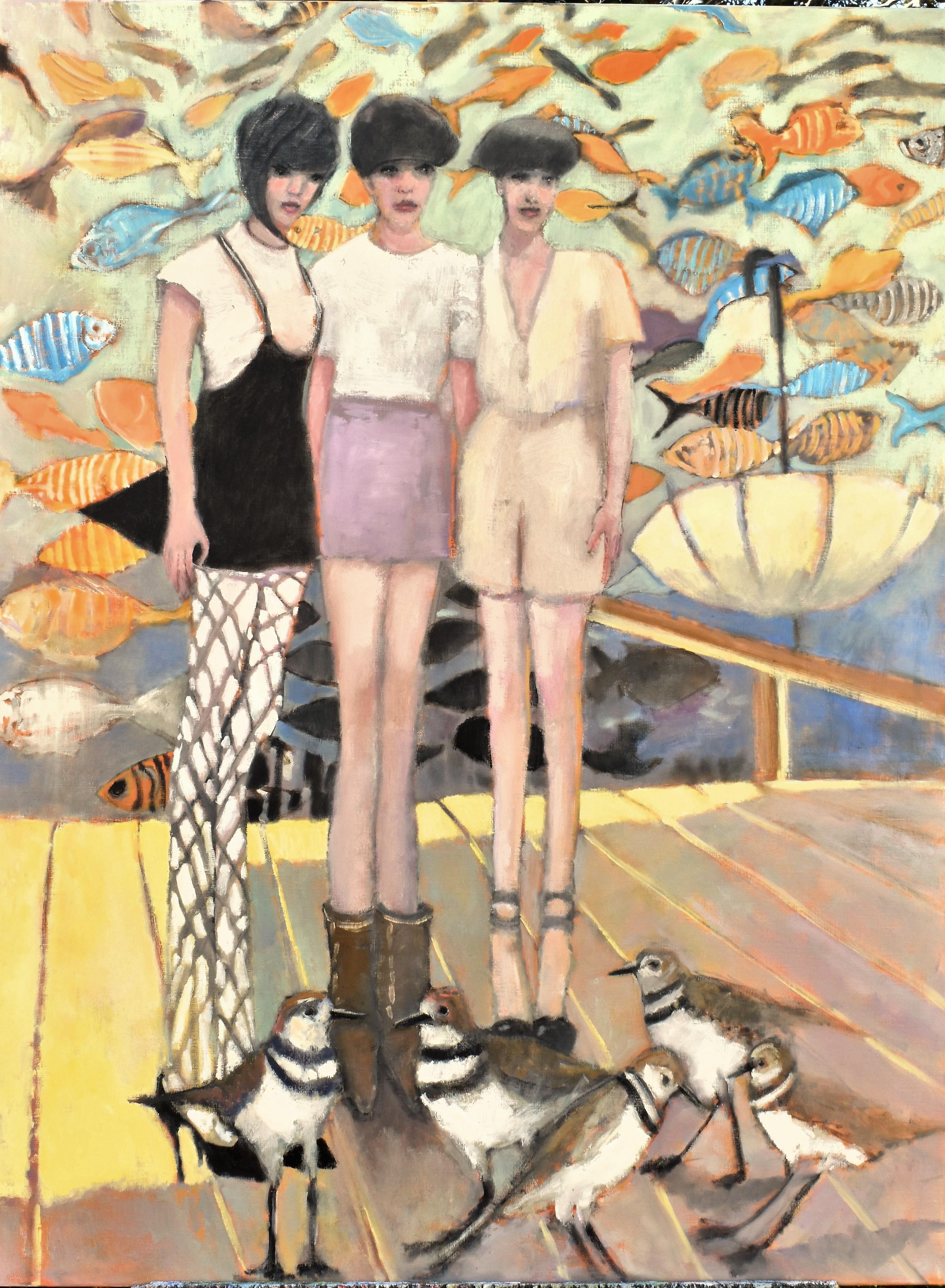 Animal Painting di Mary Pratt - Regola dei cinque uccelli, Pittura a olio