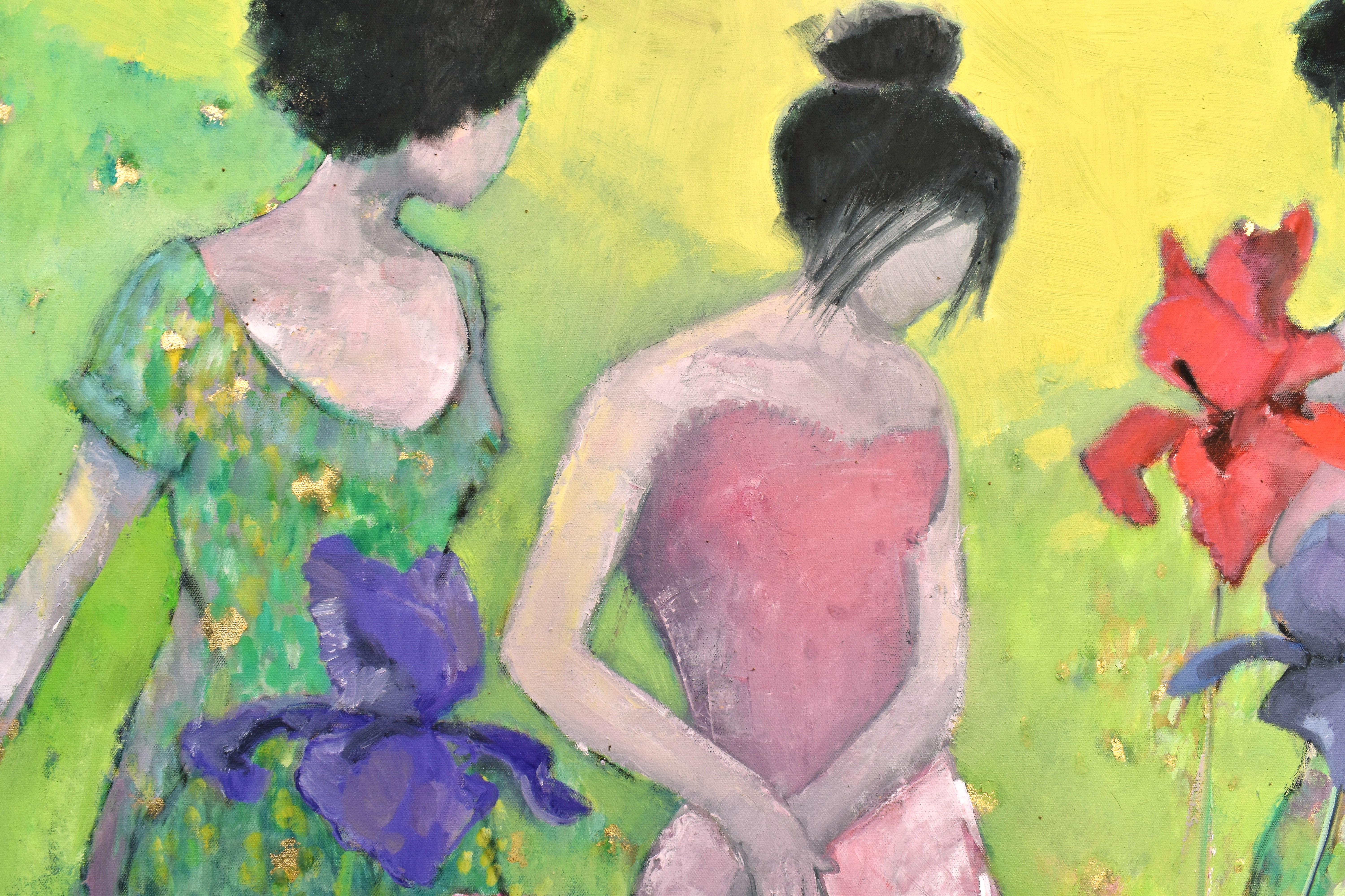 Flowers and Figures, Oil Painting For Sale 1