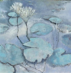 Stagno delle ninfee, pittura a olio