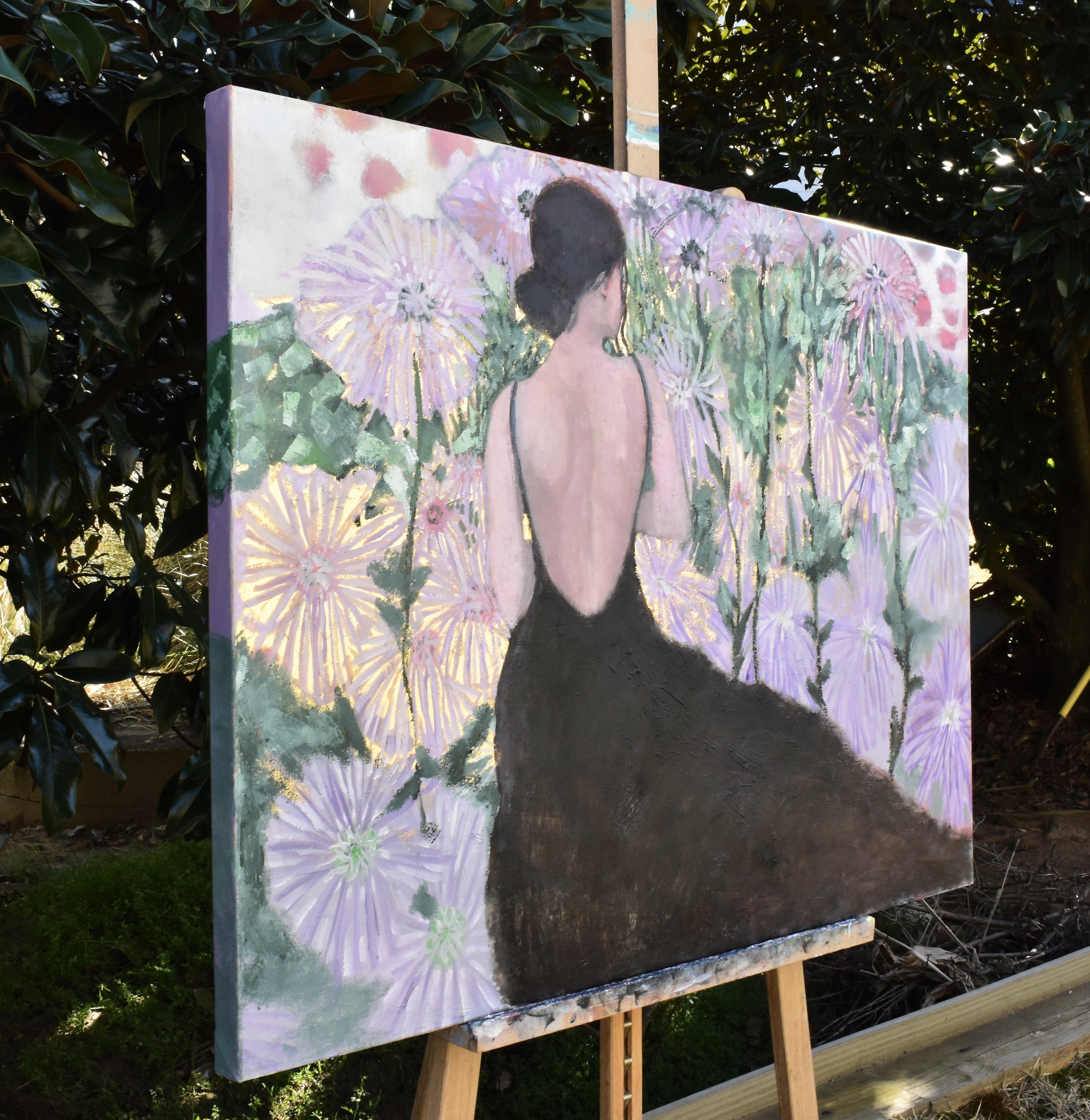 Acurrucado entre flores de cesto, Pintura al óleo - Painting de Mary Pratt